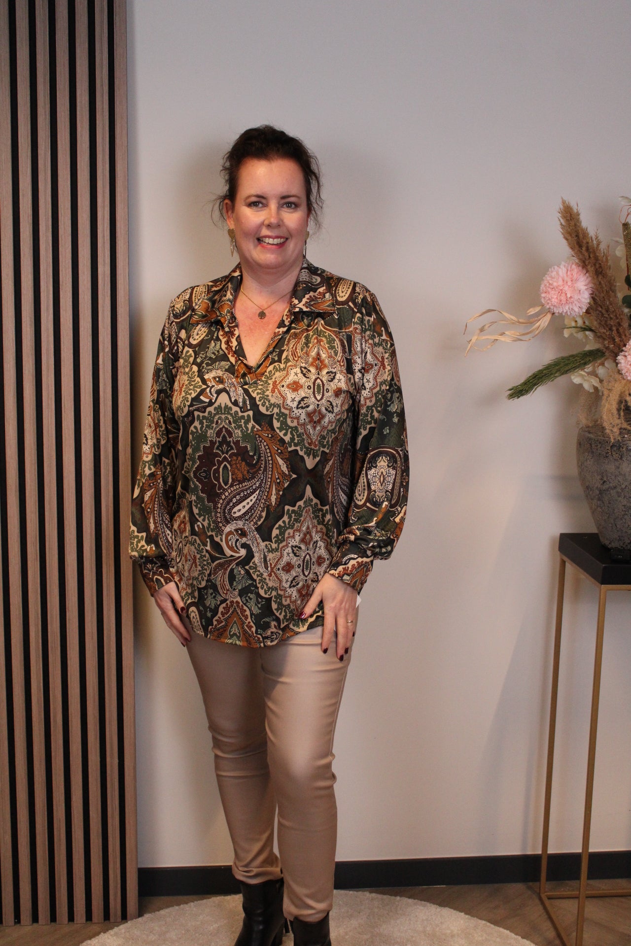 Dora | Bluse schwarz Langarm 52 bis 58
