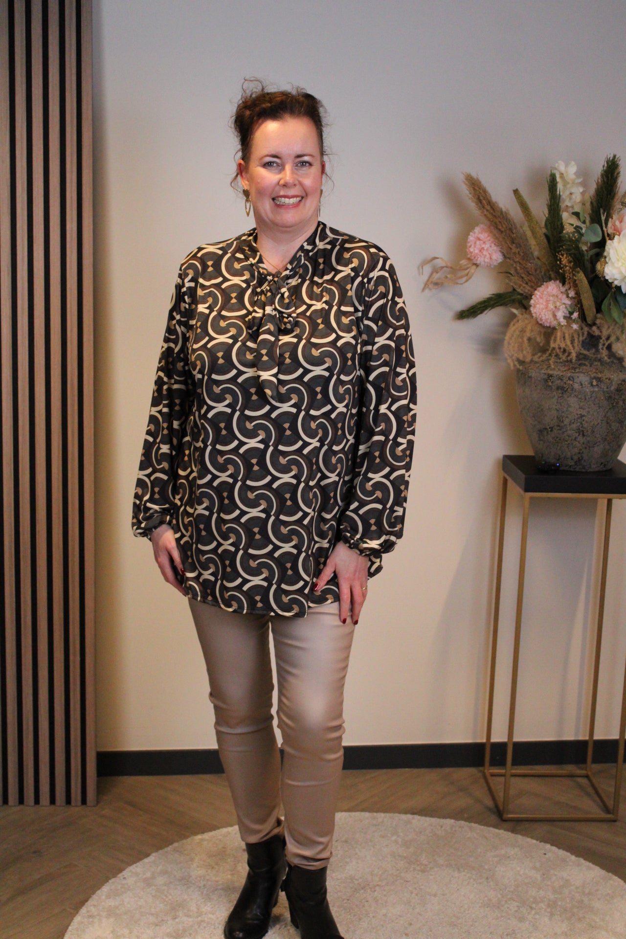 Miekje | Bluse braun Langarm 38 bis 48