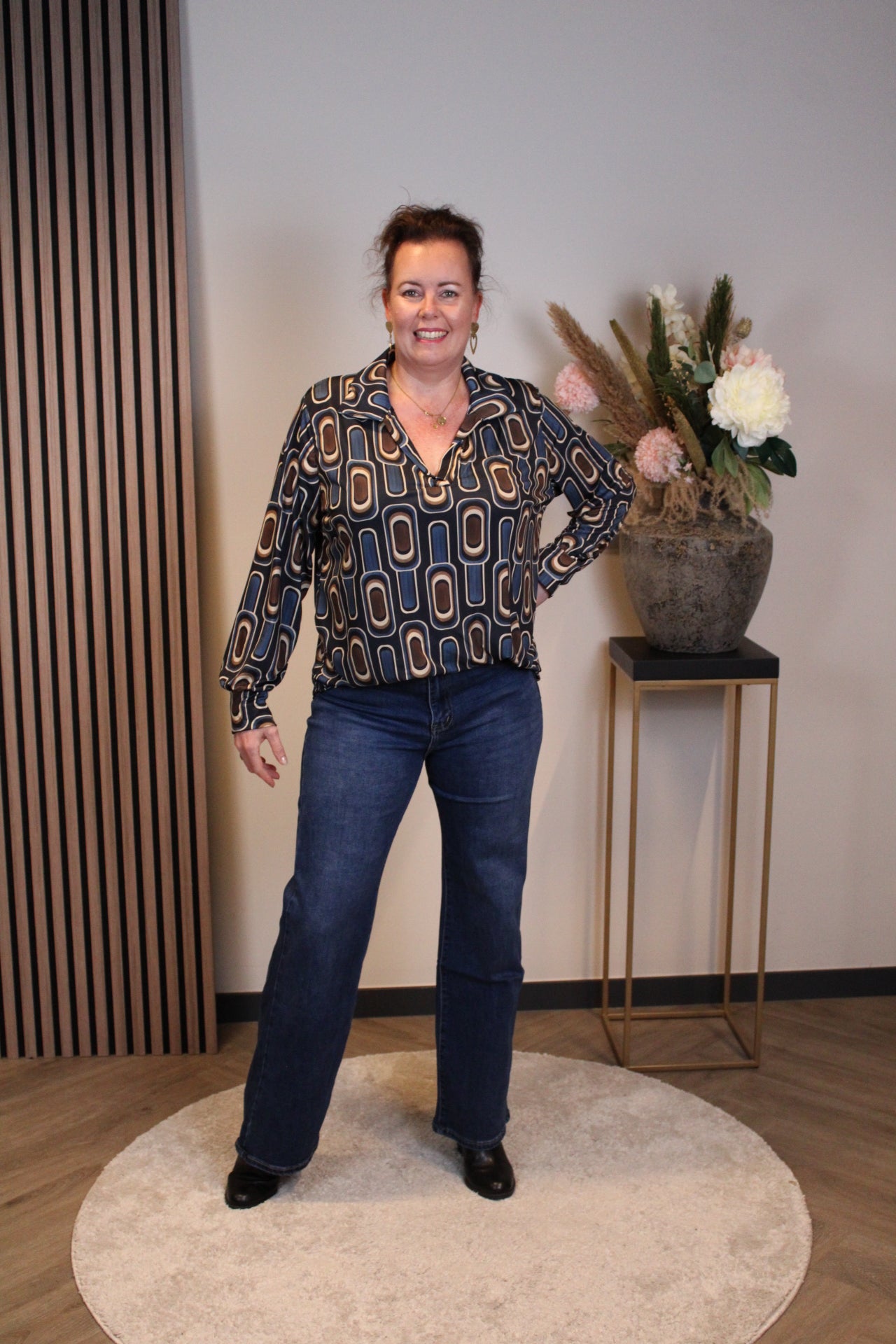 Mona | Bluse mit Kragen grün 48 bis 52