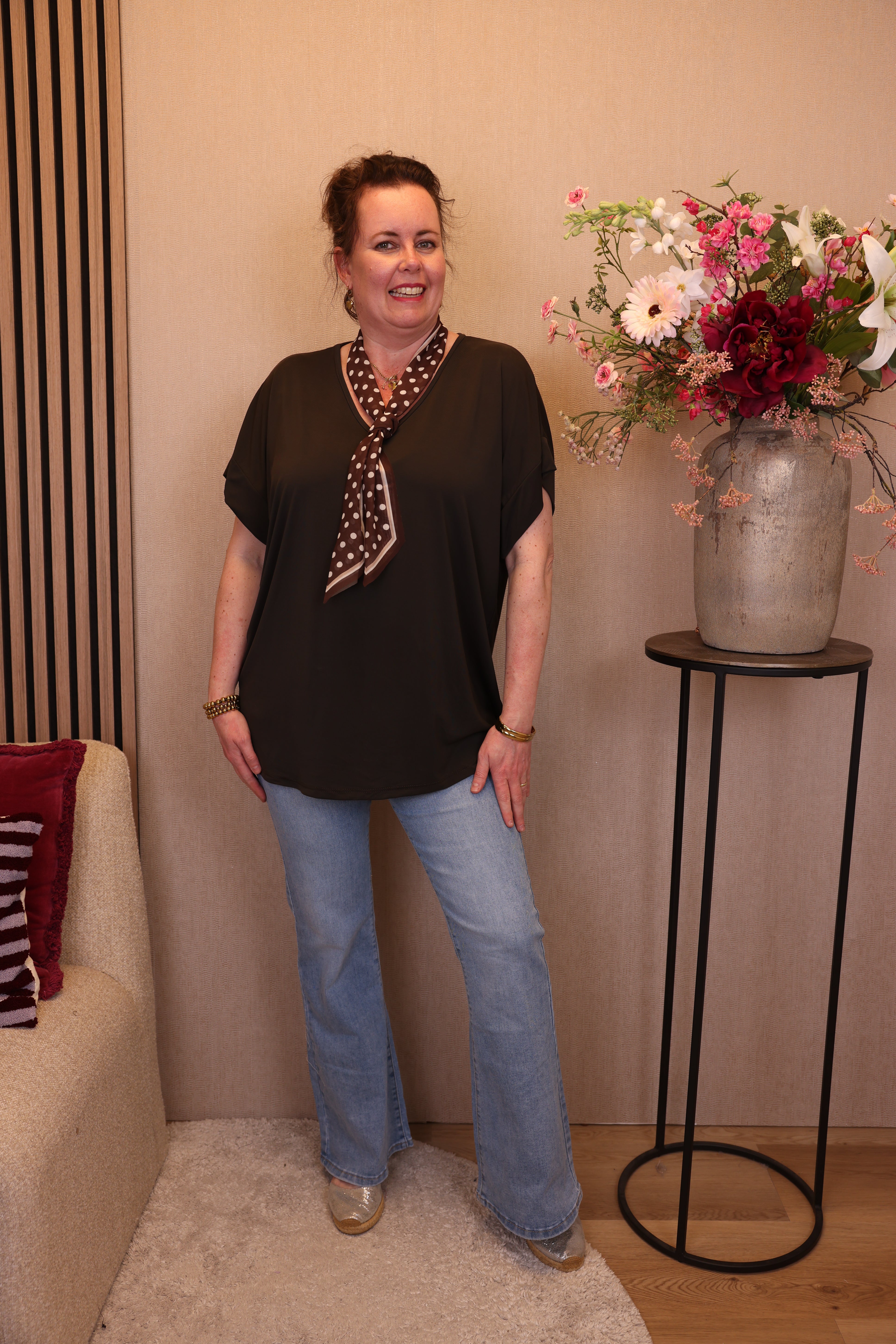 Dora | Bluse schwarz Langarm 52 bis 58