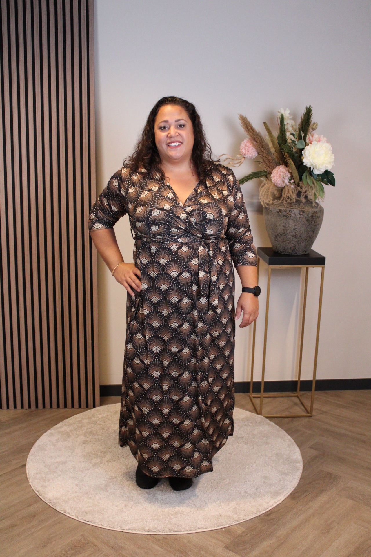 Odette | Schwarzes Langarmkleid 46 bis 50