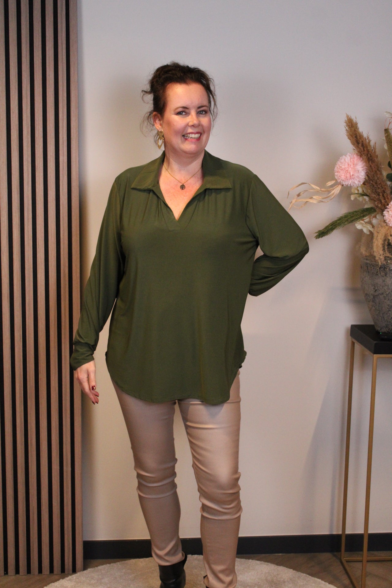 Dora | Bluse schwarz Langarm 52 bis 58