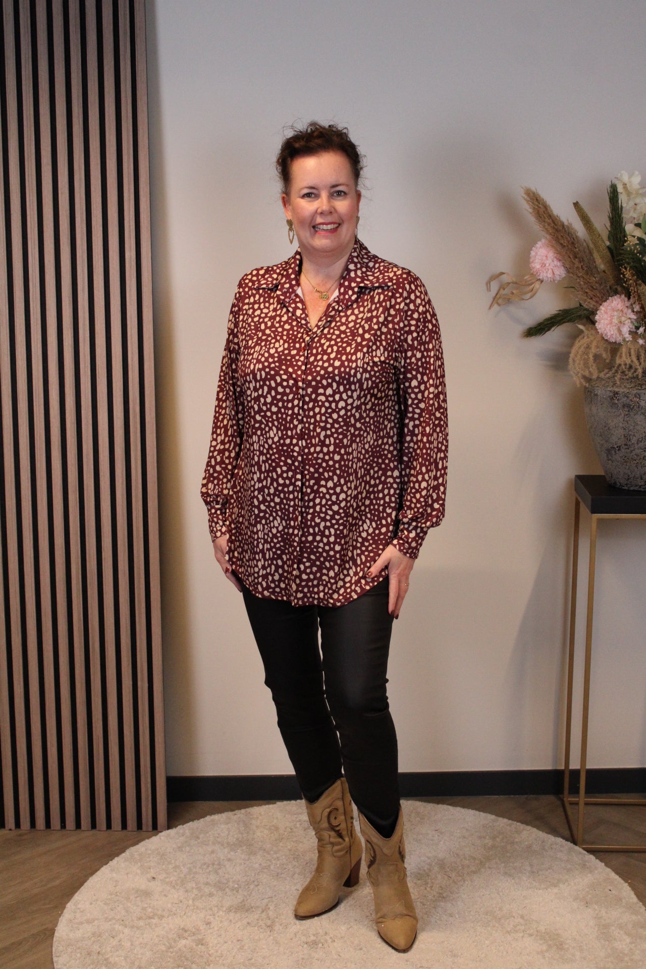 Dora | Bluse schwarz Langarm 52 bis 58