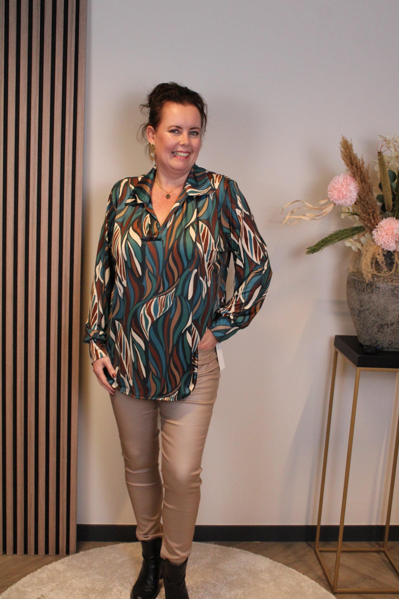 Dora | Bluse schwarz Langarm 52 bis 58