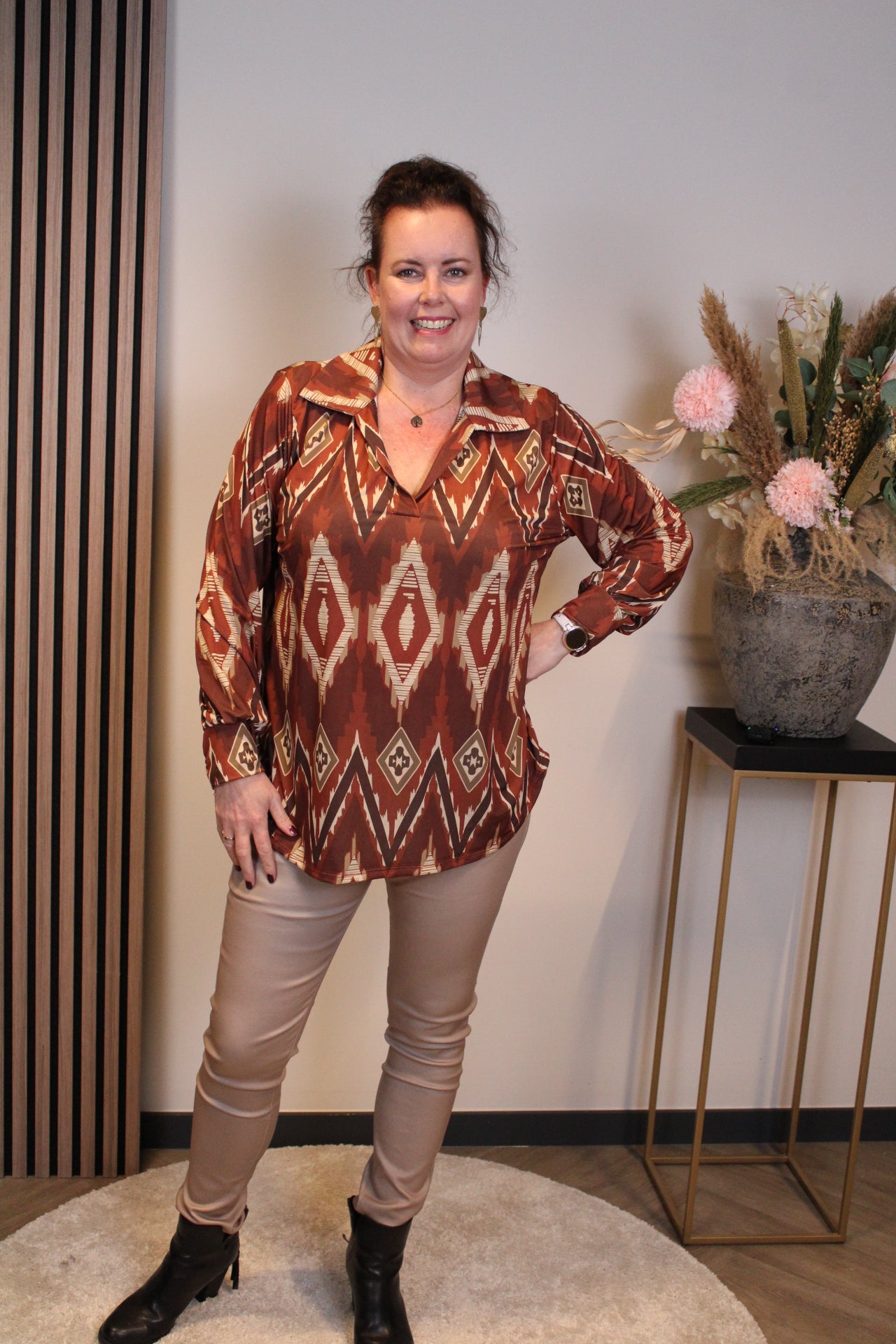 Dora | Bluse schwarz Langarm 52 bis 58