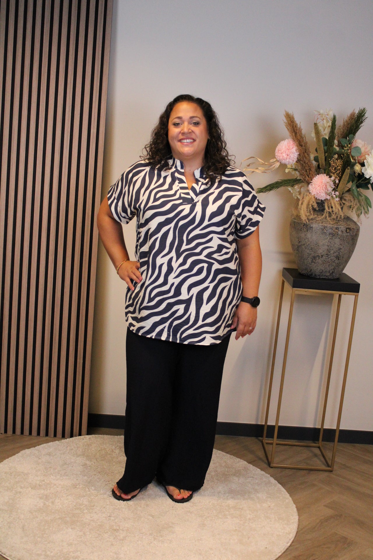 Dora | Bluse schwarz Langarm 52 bis 58