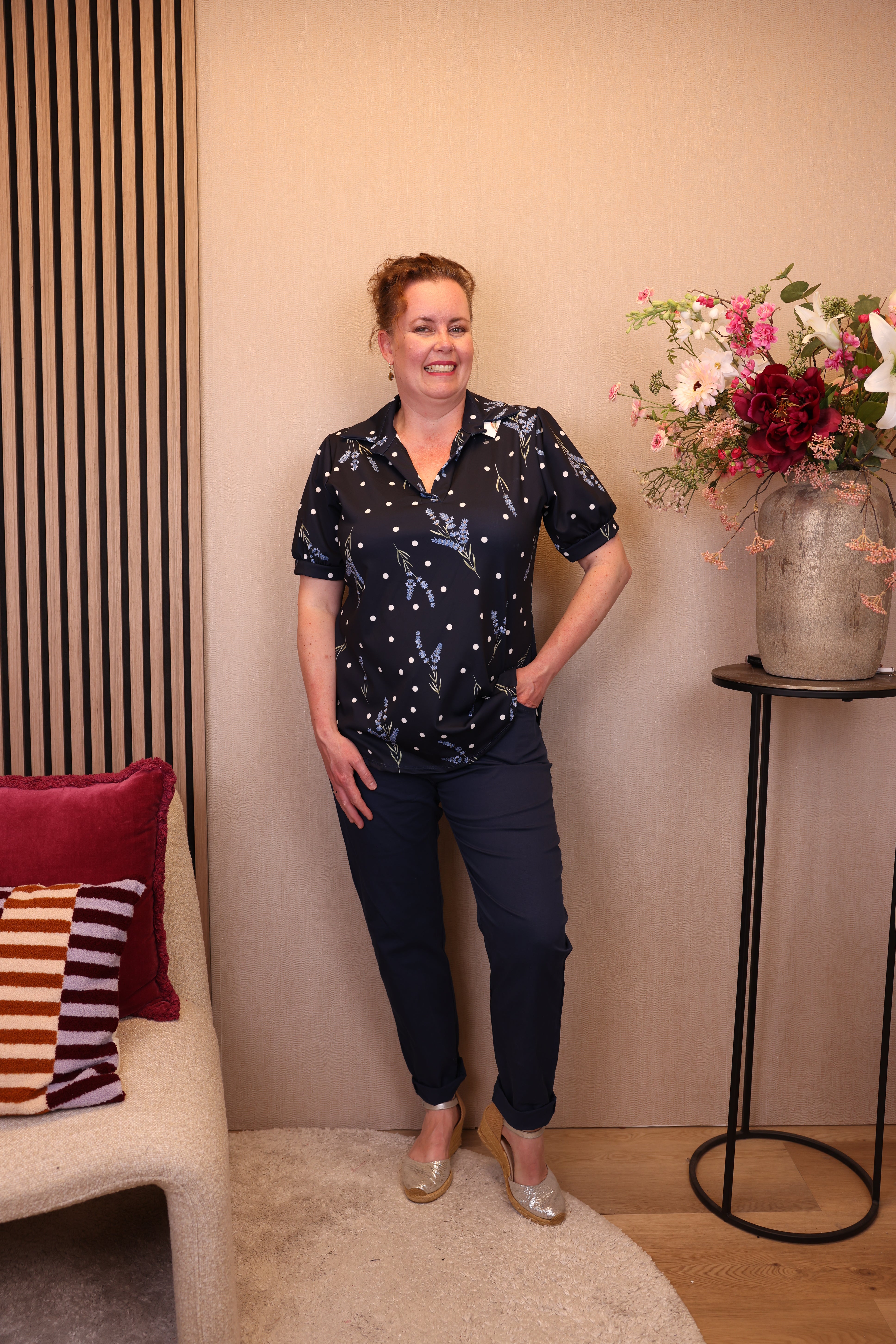 Dora | Bluse schwarz Langarm 52 bis 58
