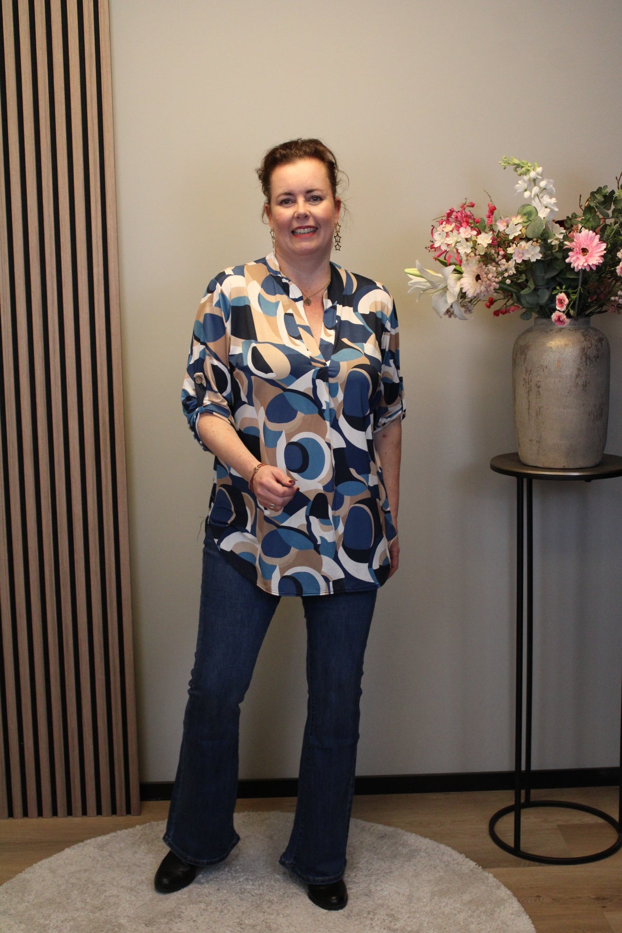 Dora | Bluse schwarz Langarm 48 bis 52