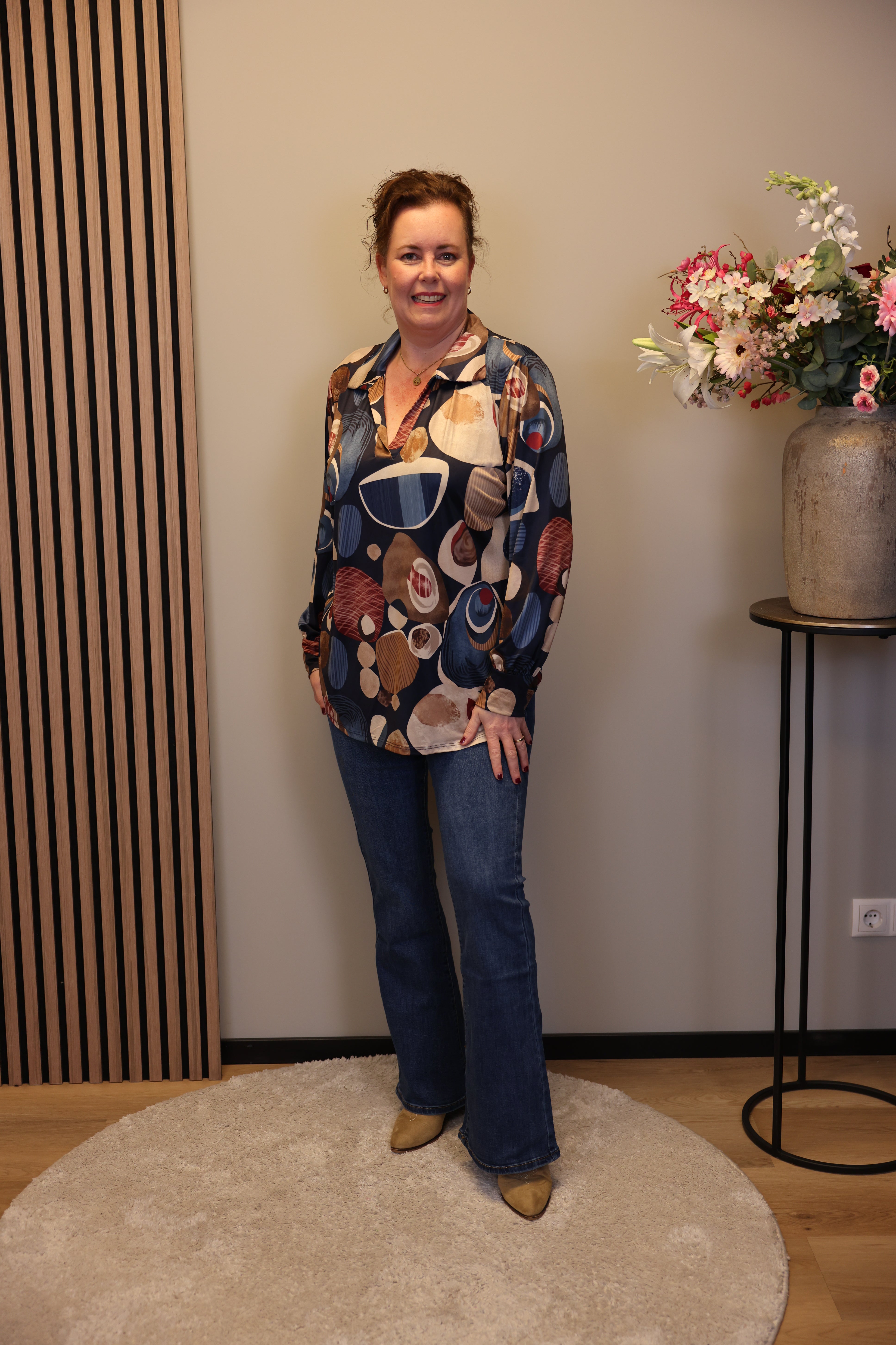 Verona | Bluse mit Kragen blau 48 bis 52