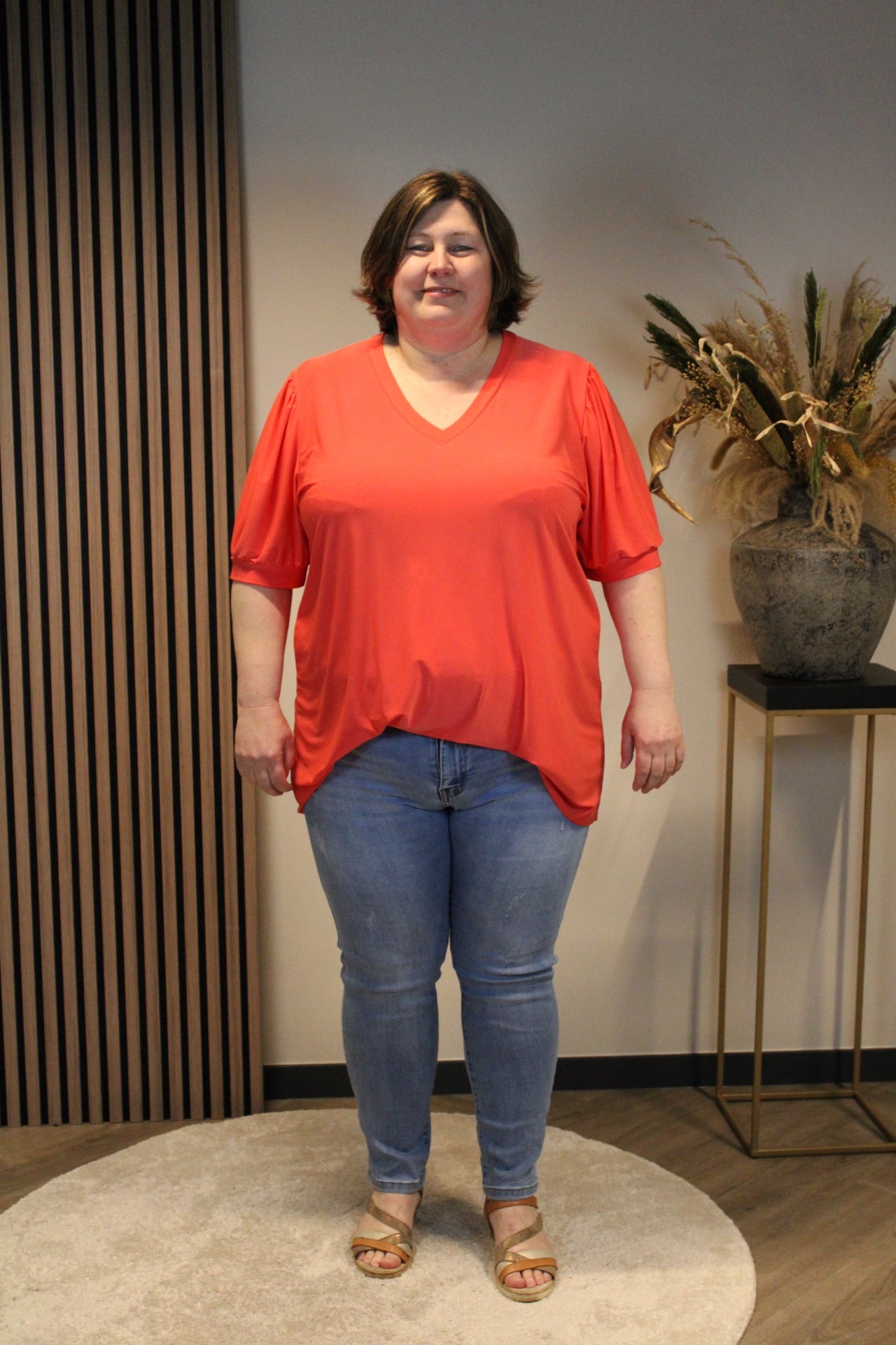 Fay | Bluse Koralle Kurzarm 52 bis 58