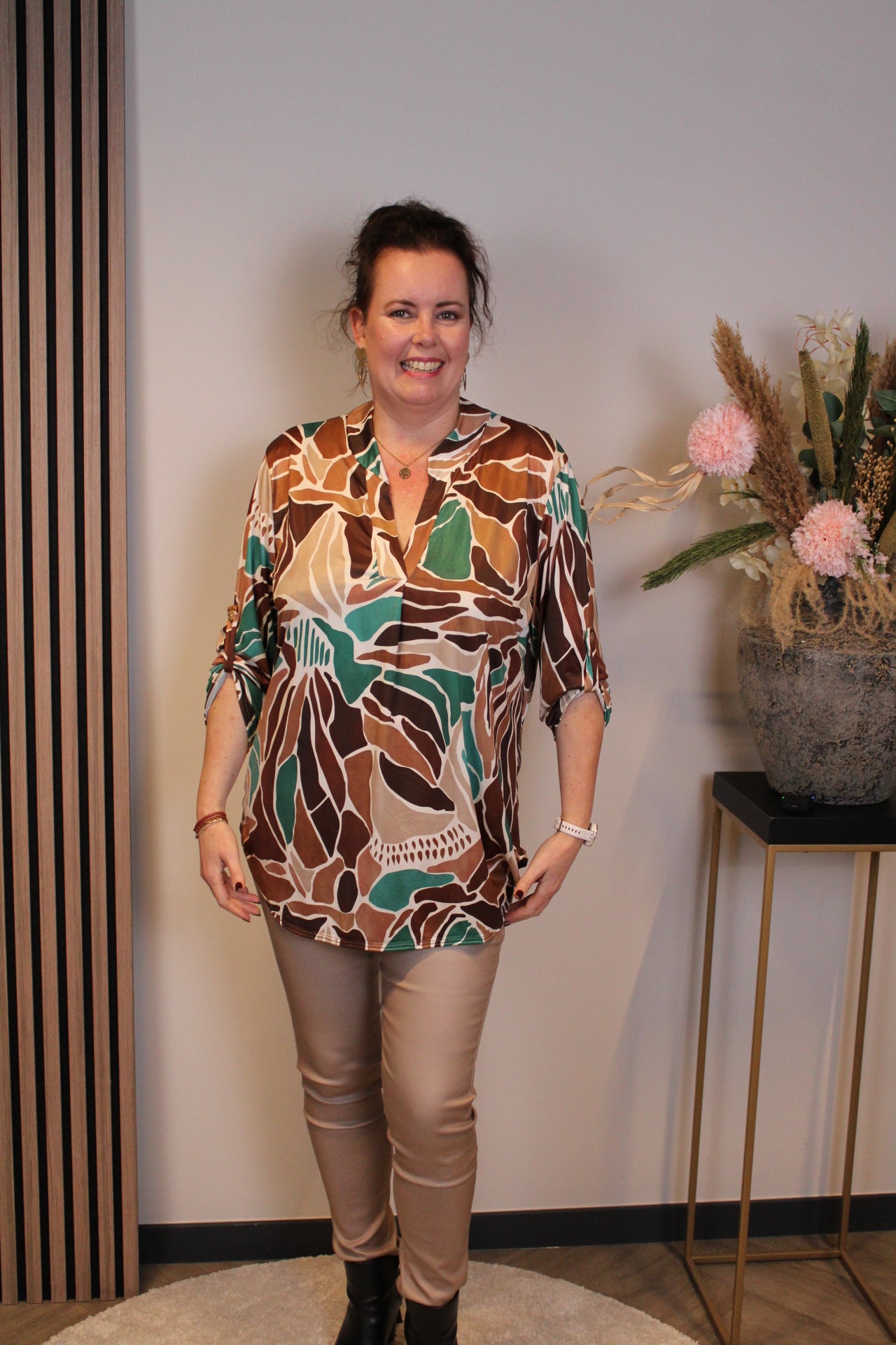 Dora | Bluse schwarz Langarm 52 bis 58