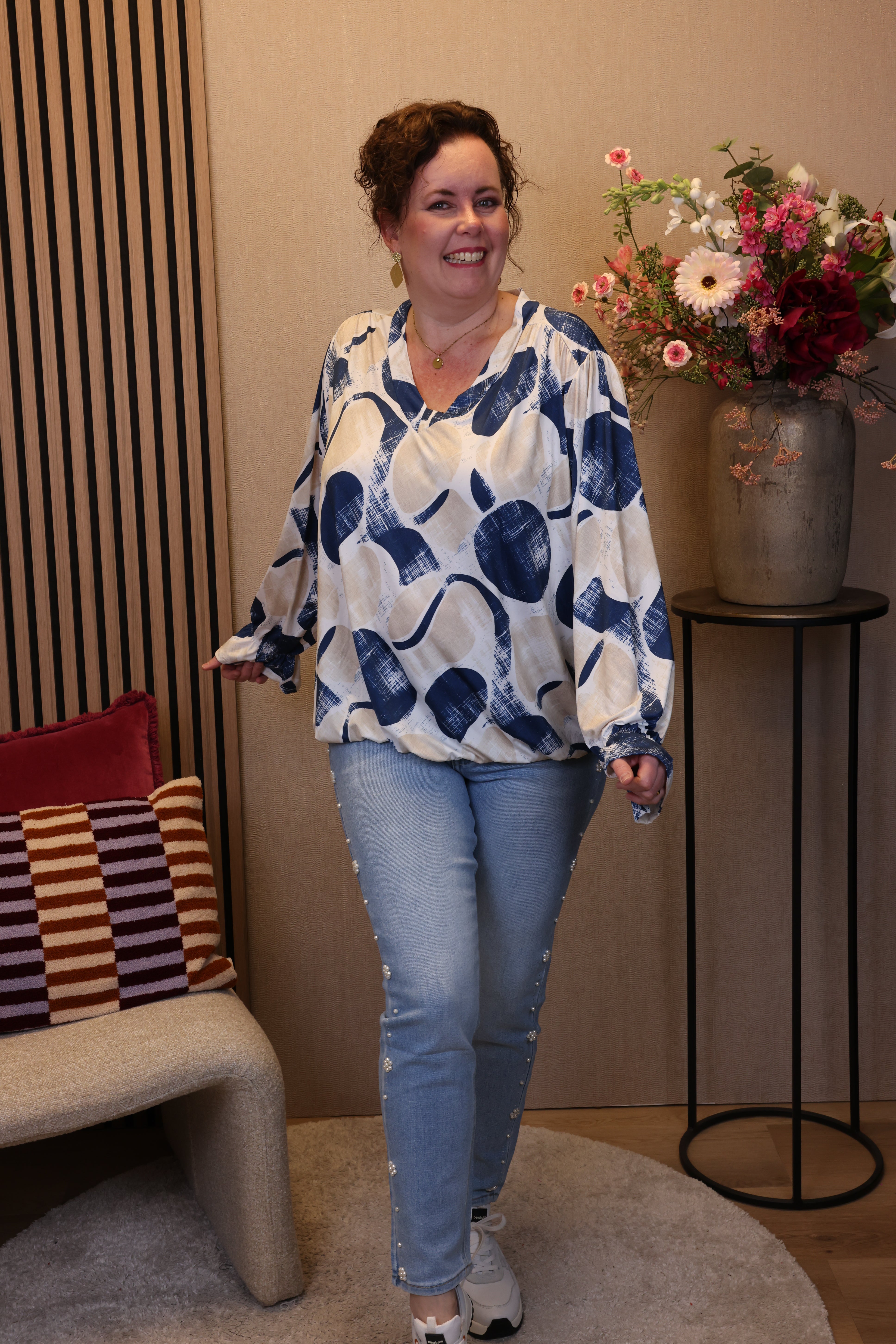 Dora | Bluse schwarz Langarm 52 bis 58