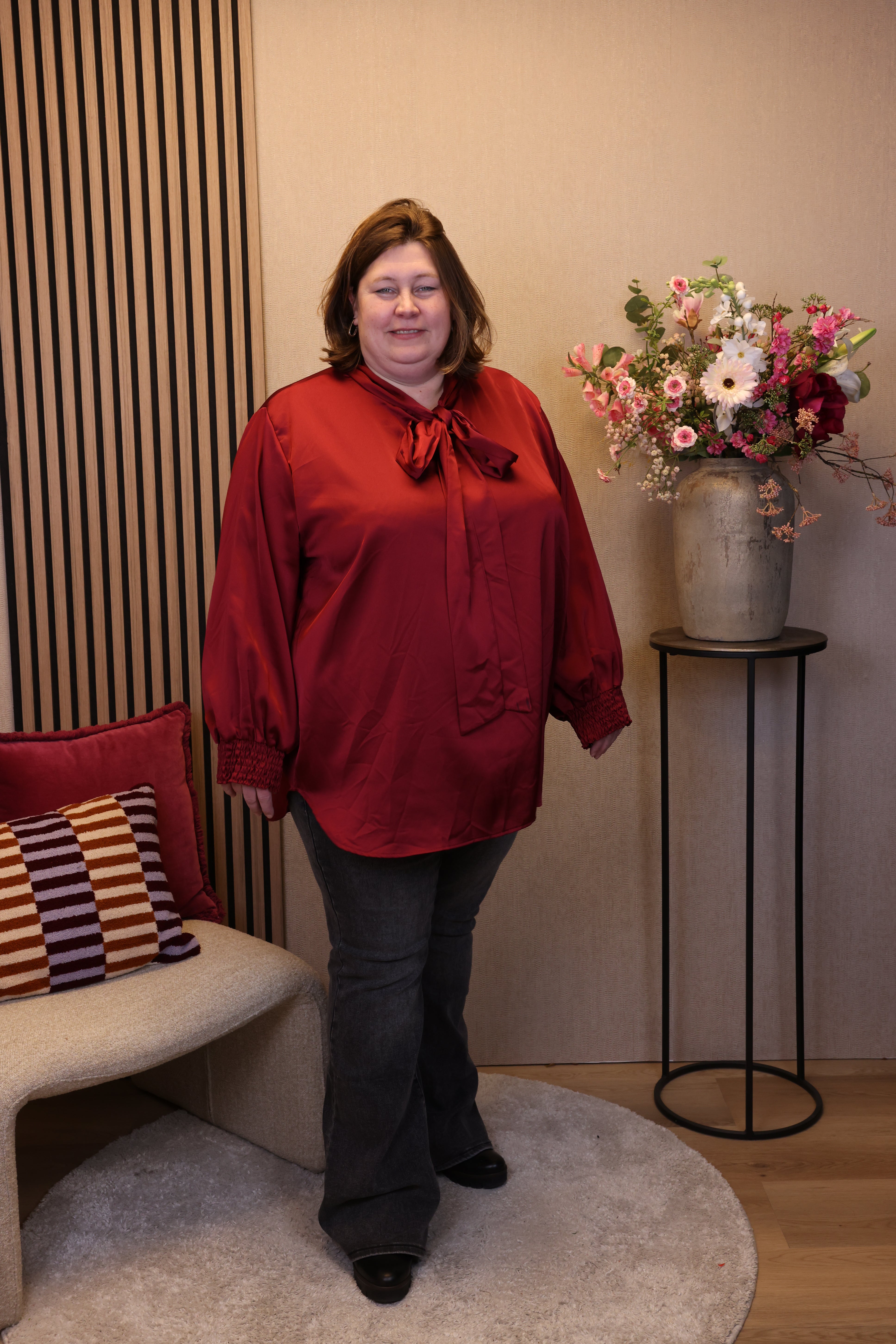 Dora | Bluse schwarz Langarm 52 bis 58
