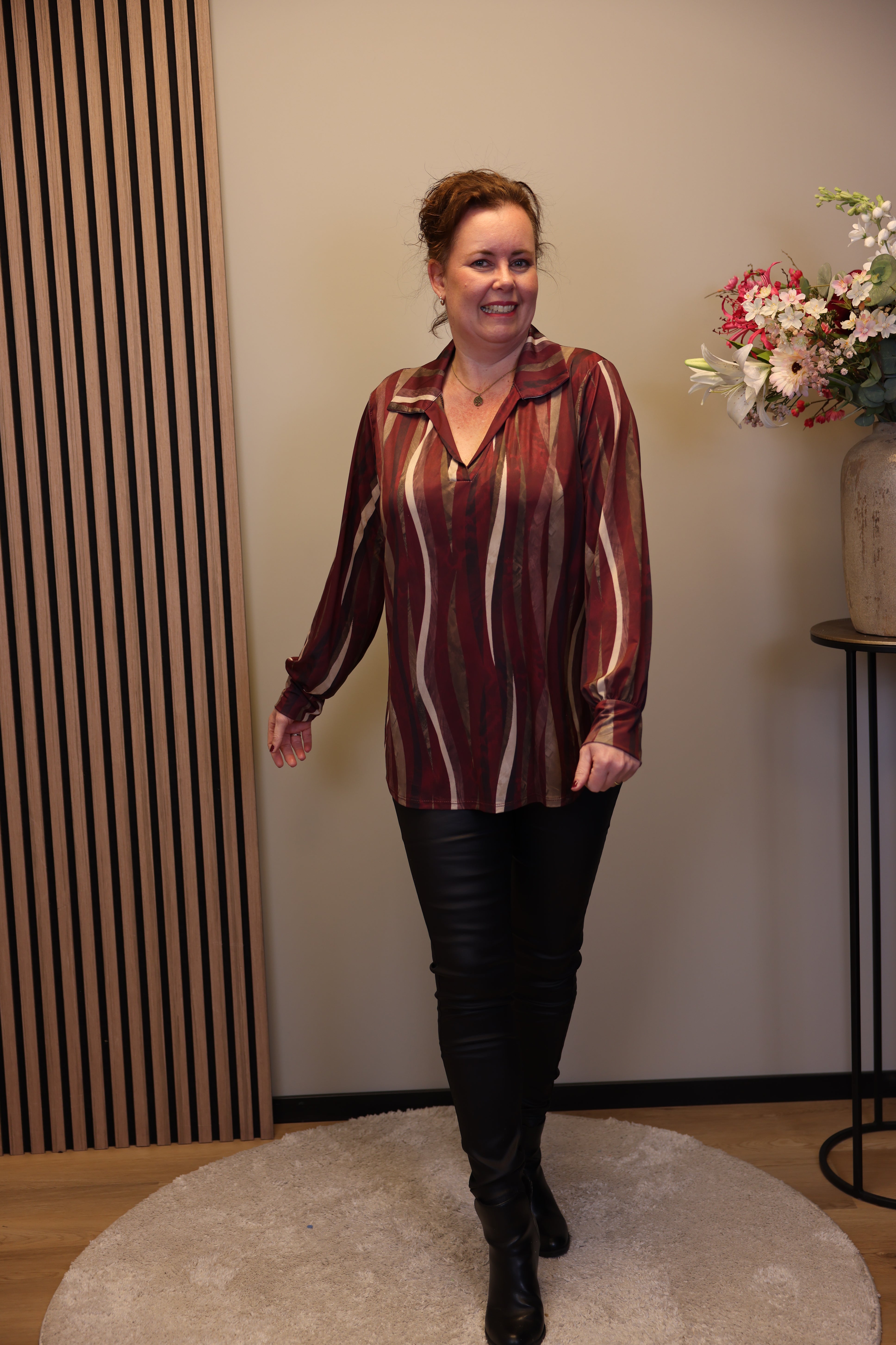Dora | Bluse schwarz Langarm 52 bis 58