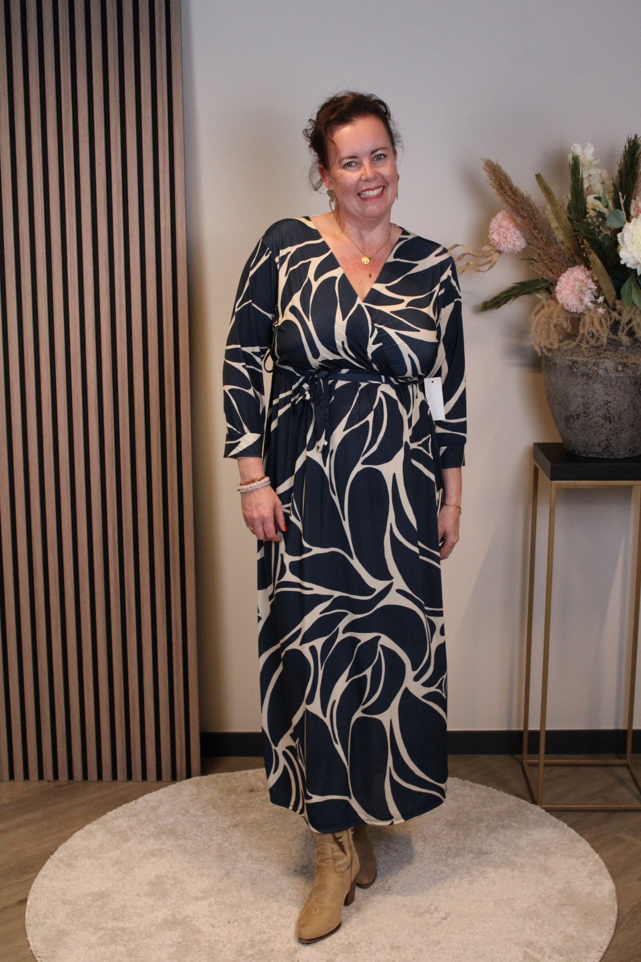 Britt | Blaues Langarmkleid 46 bis 50
