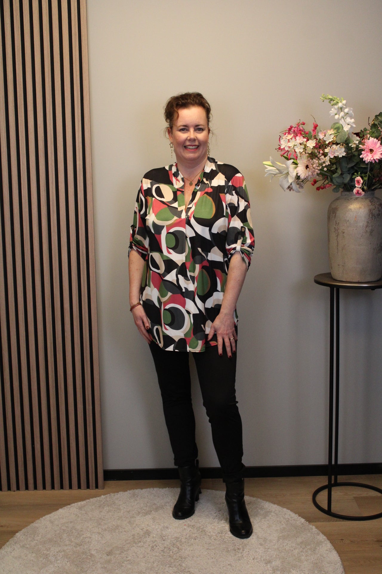 Dora | Bluse schwarz Langarm 38 bis 48