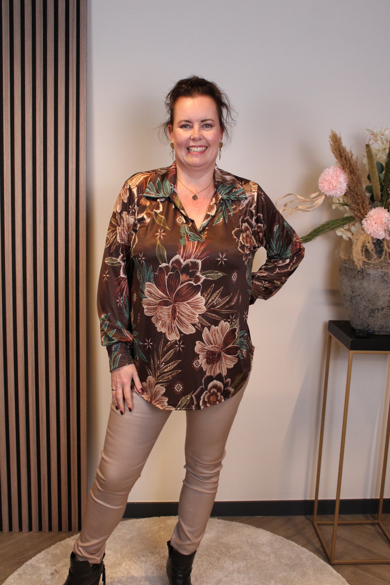 Dora | Bluse schwarz Langarm 52 bis 58