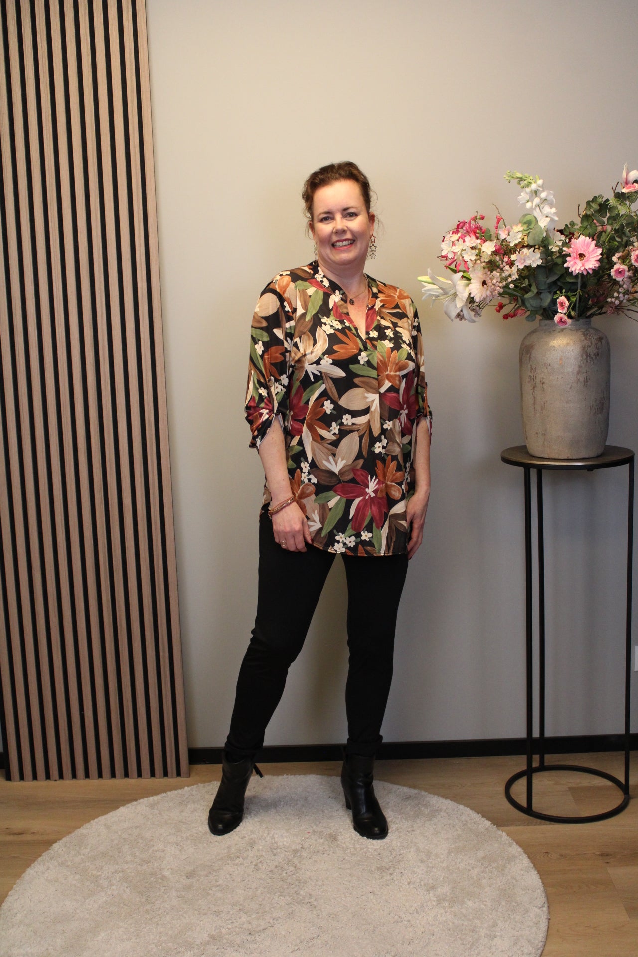 Dora | Bluse schwarz Langarm 52 bis 58