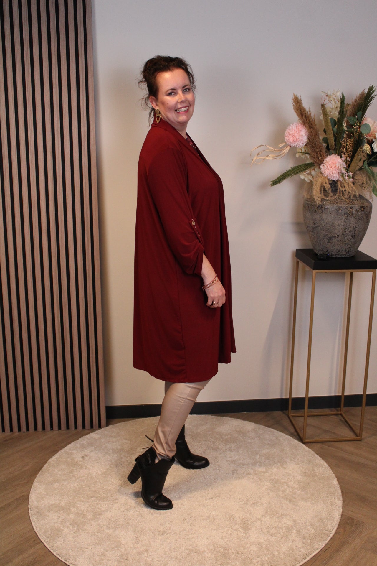 Evi | Dun vestje bordeaux 48 t/m 52