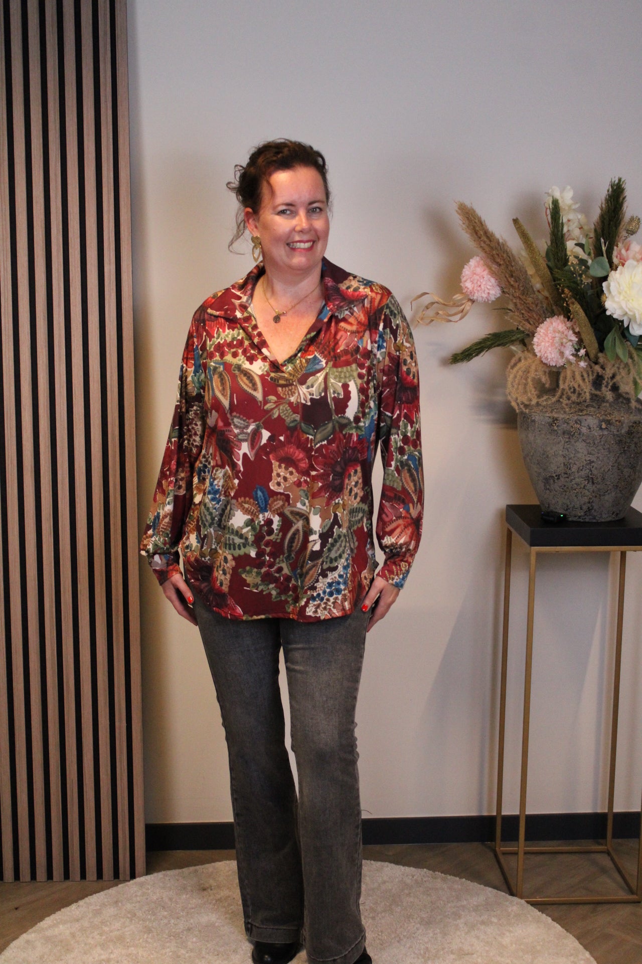 Dora | Bluse schwarz Langarm 52 bis 58