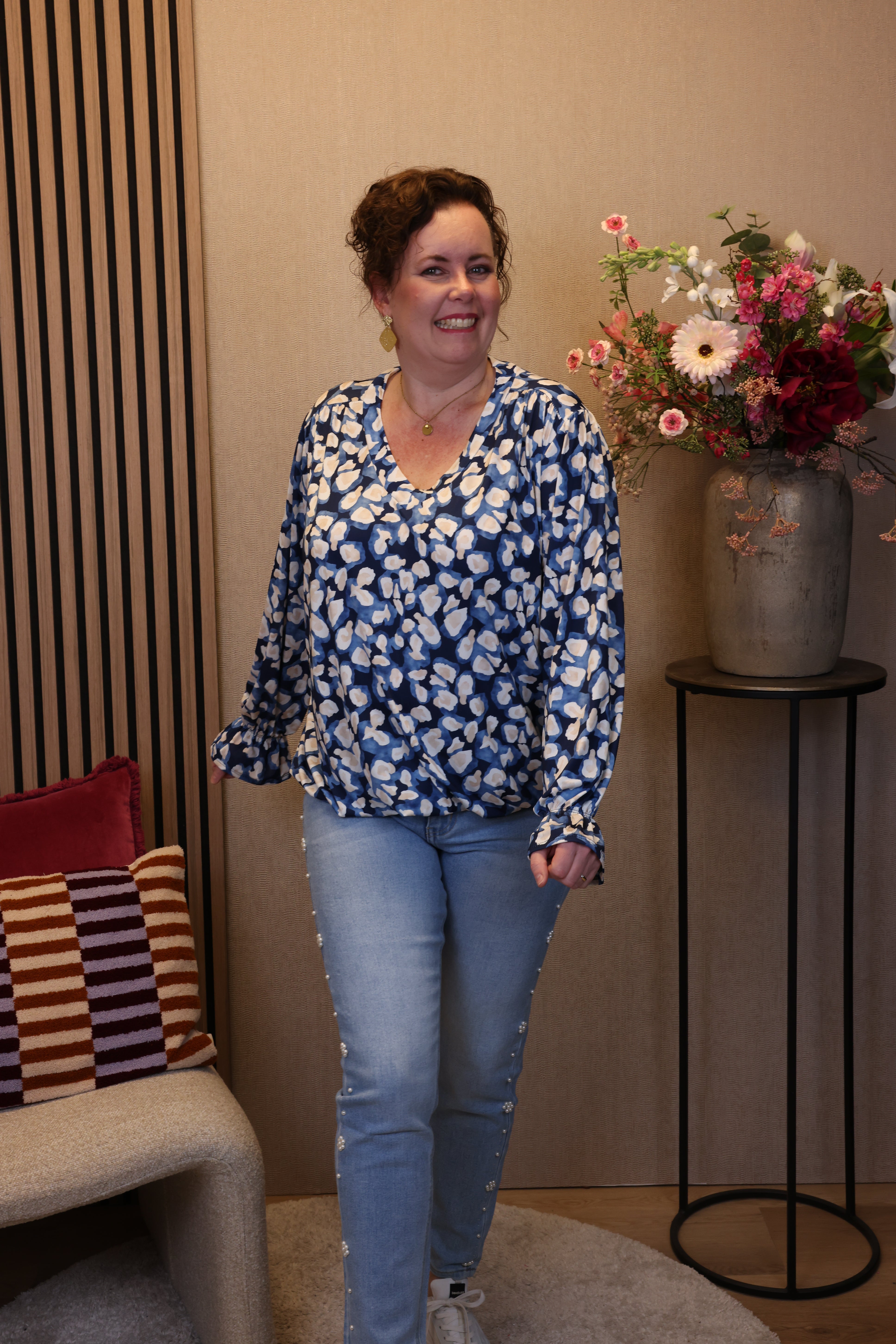 Dora | Bluse schwarz Langarm 52 bis 58