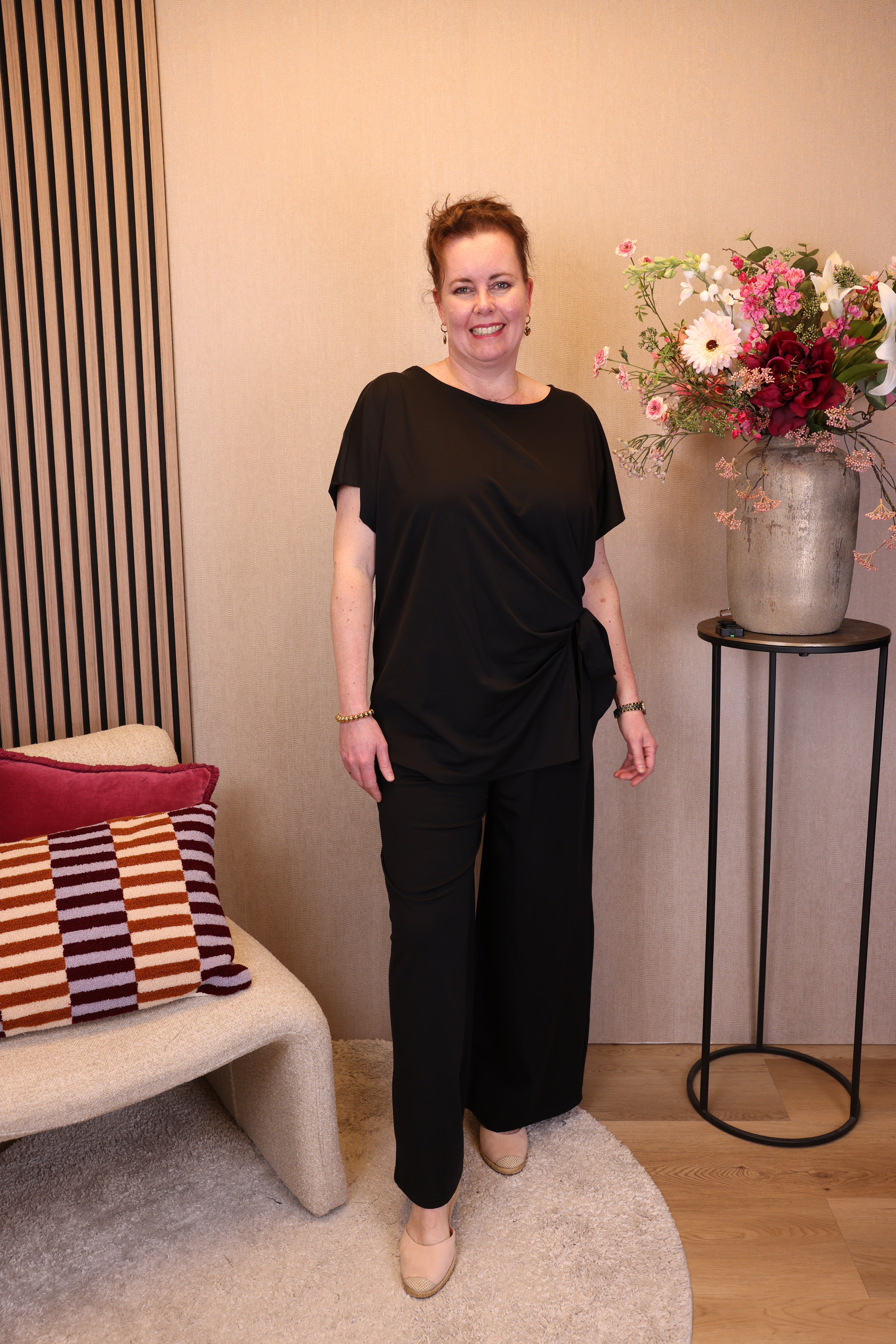 Dora | Bluse schwarz Langarm 52 bis 58