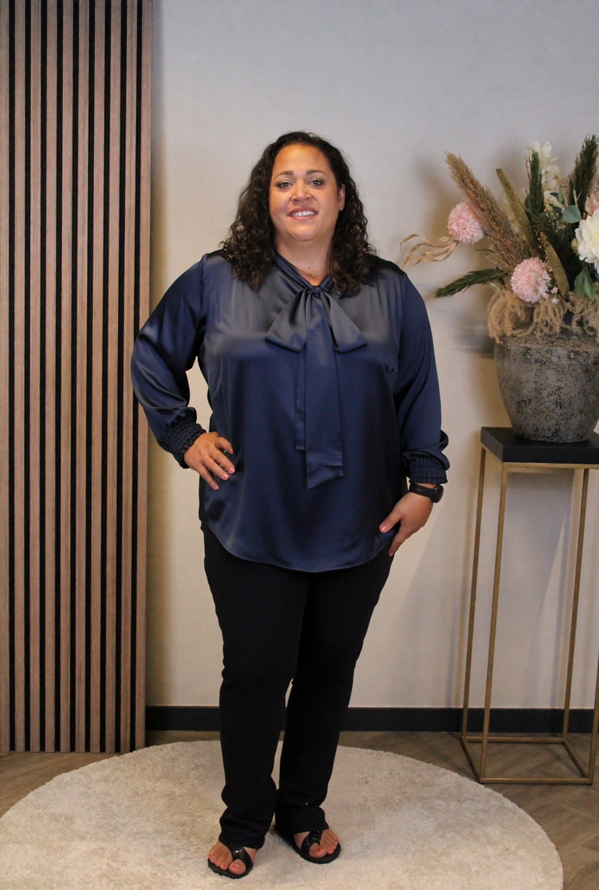Dora | Bluse schwarz Langarm 52 bis 58