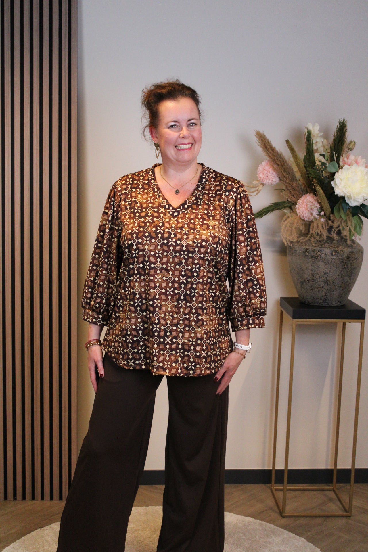 Dora | Bluse schwarz Langarm 52 bis 58