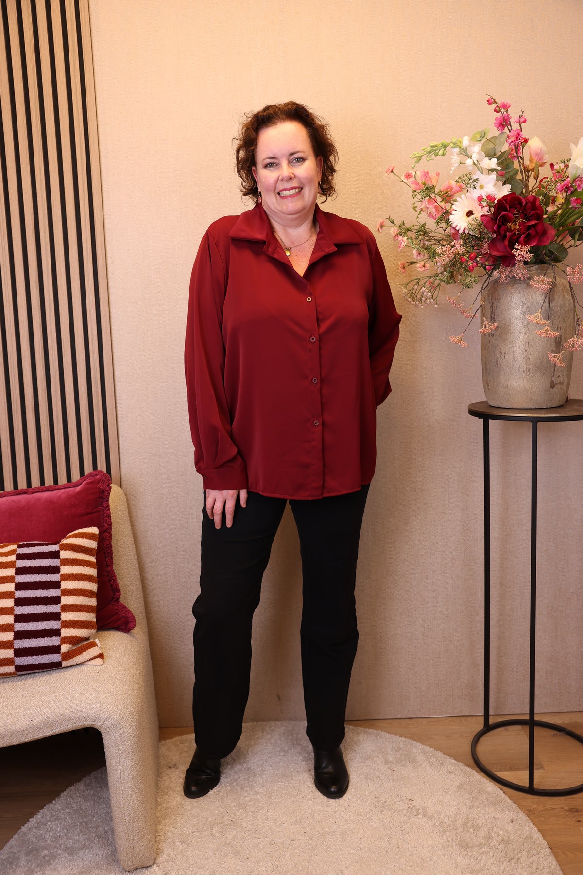 Dora | Bluse schwarz Langarm 52 bis 58