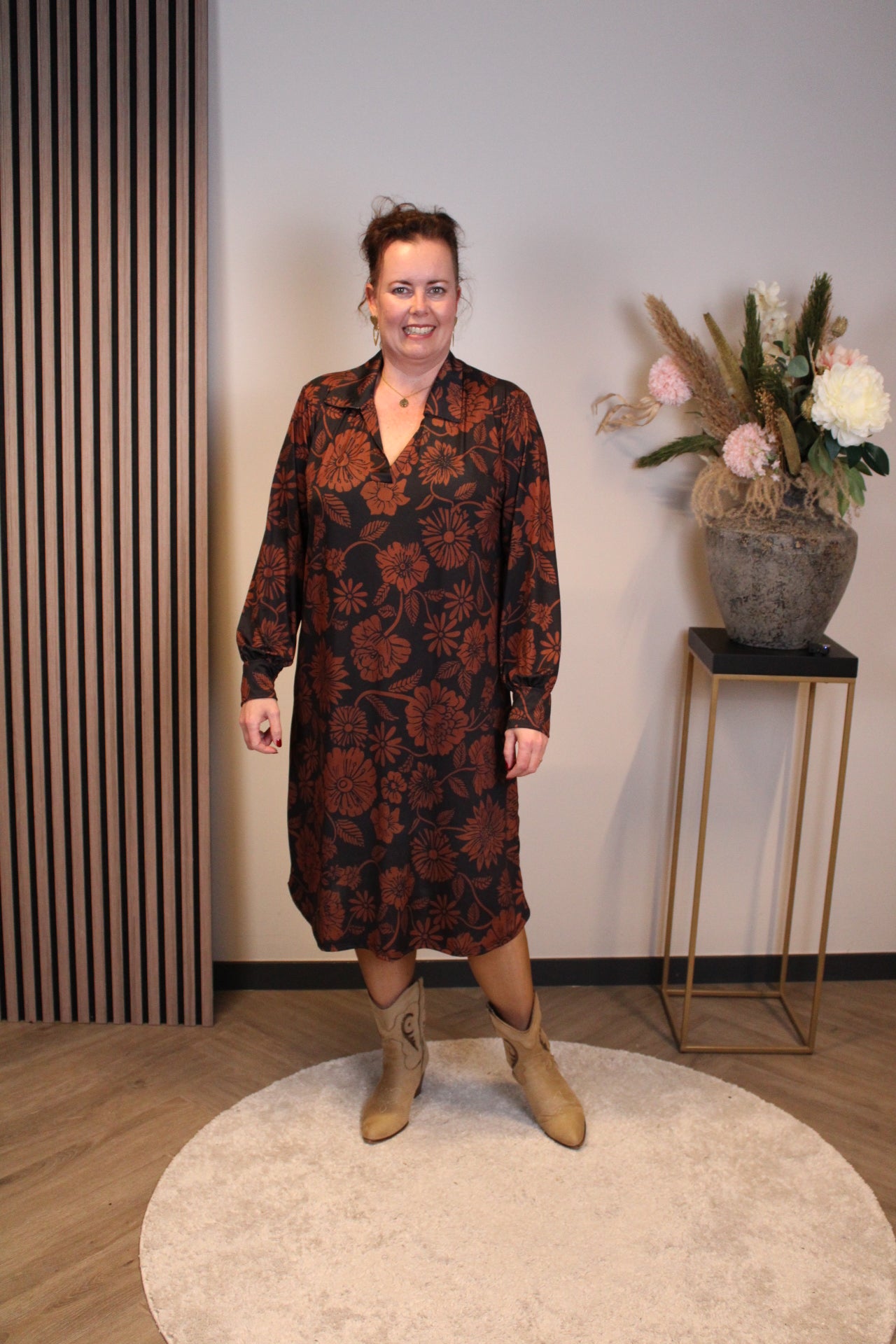 Christa | Grünes Kleid mit langen Ärmeln, Größe 38 bis 44