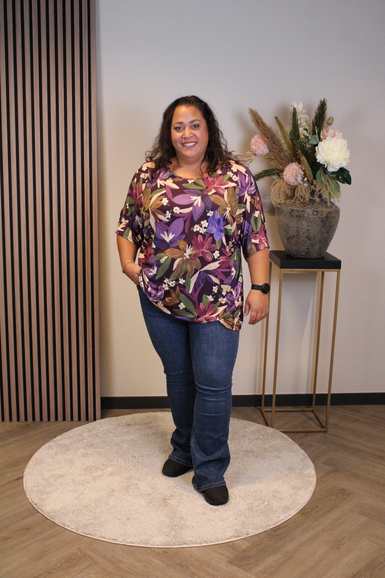 Dora | Bluse schwarz Langarm 52 bis 58