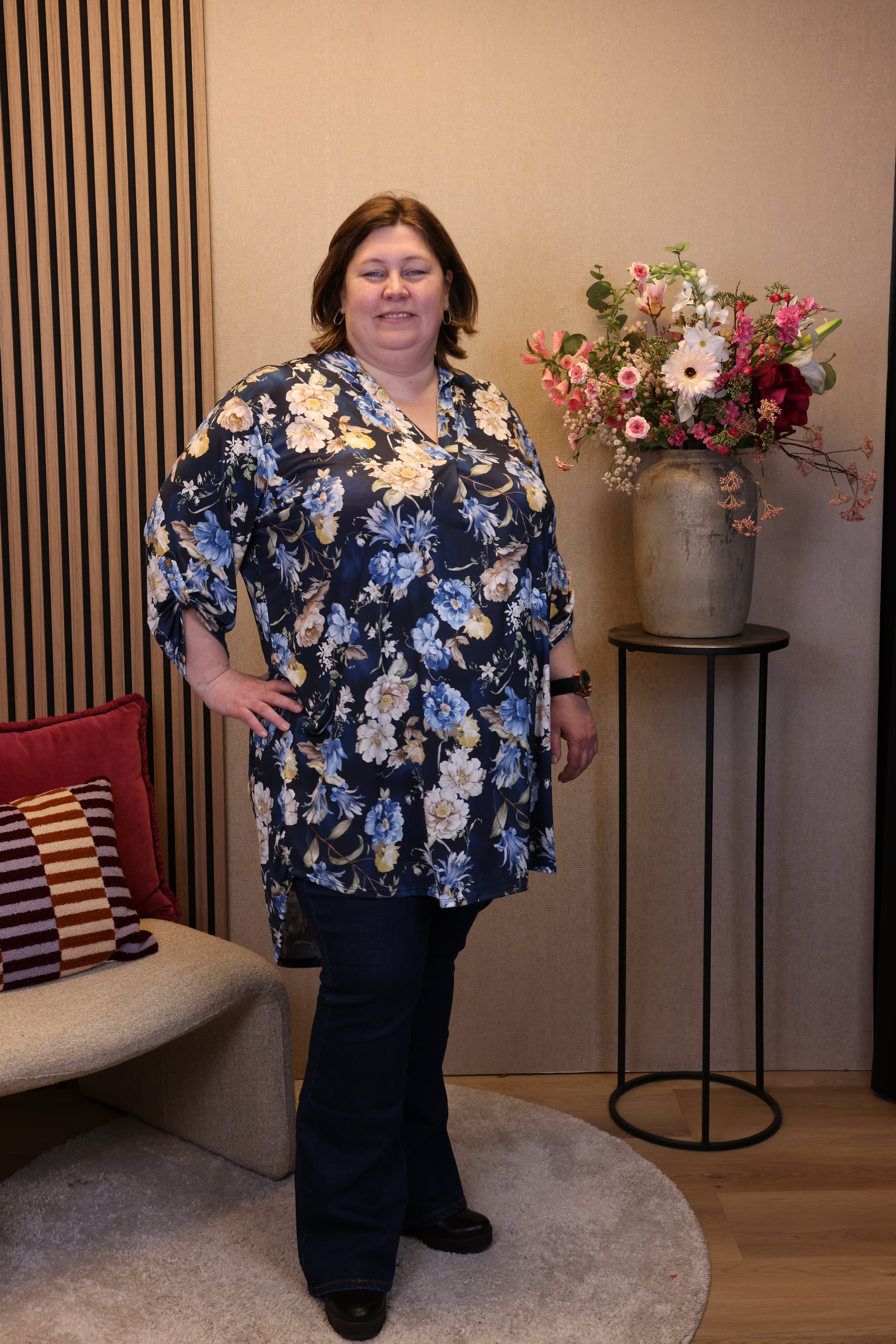 Dora | Bluse schwarz Langarm 52 bis 58