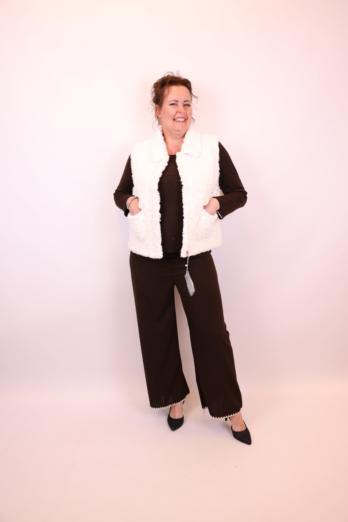 Dora | Bluse schwarz Langarm 52 bis 58