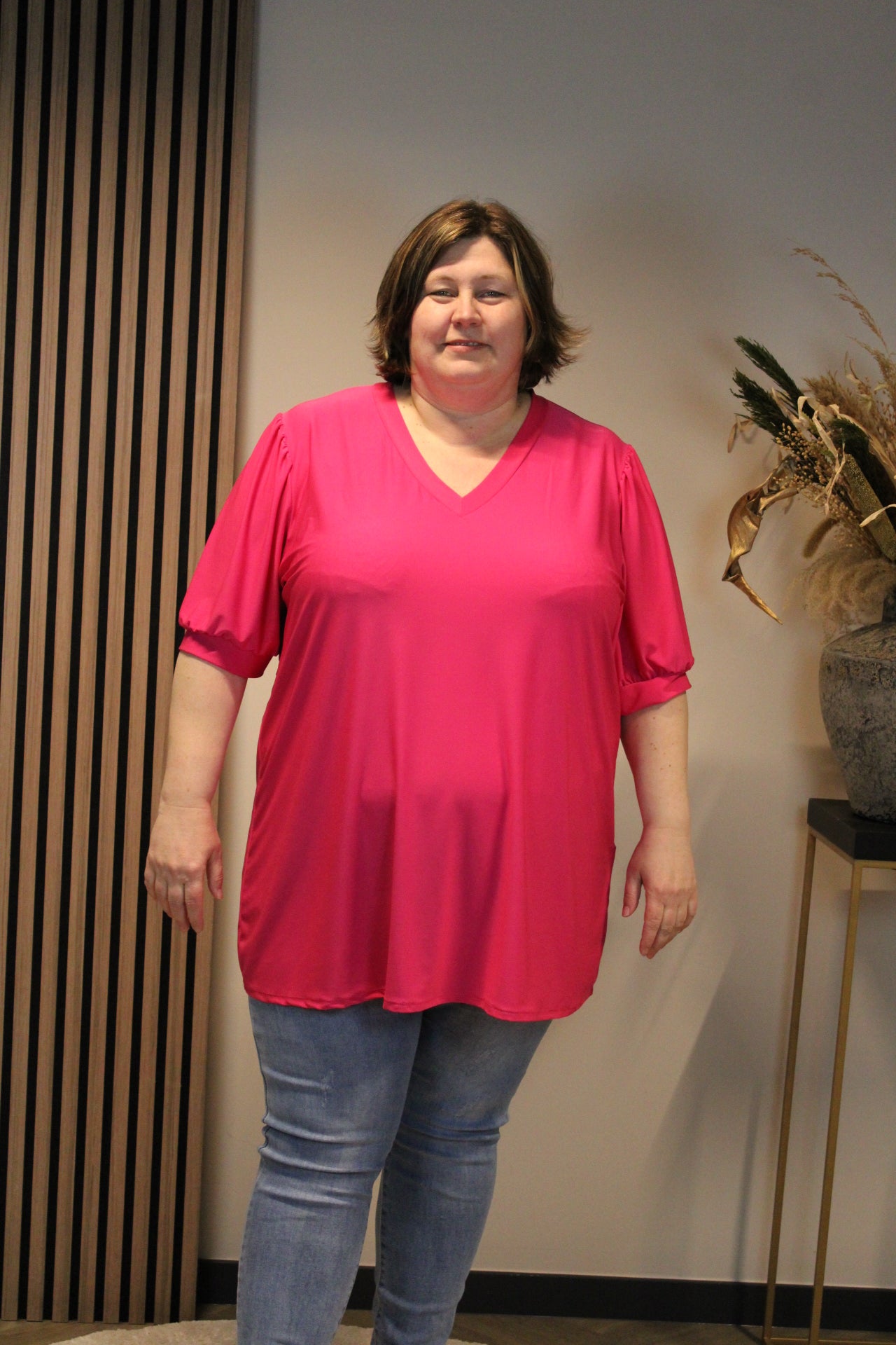 Dora | Bluse schwarz Langarm 52 bis 58