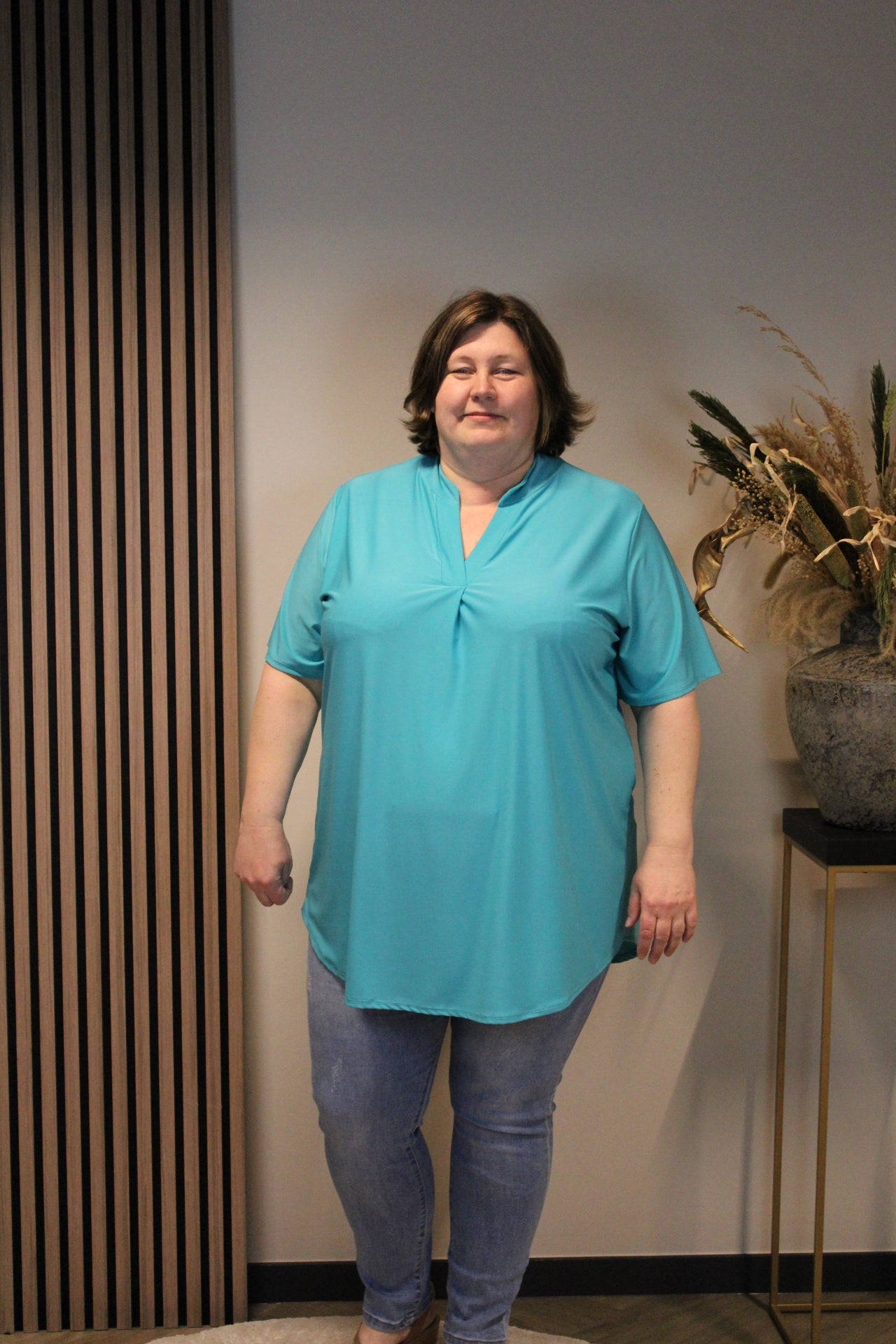 Juna | Bluse mint Kurzarm 52 bis 58