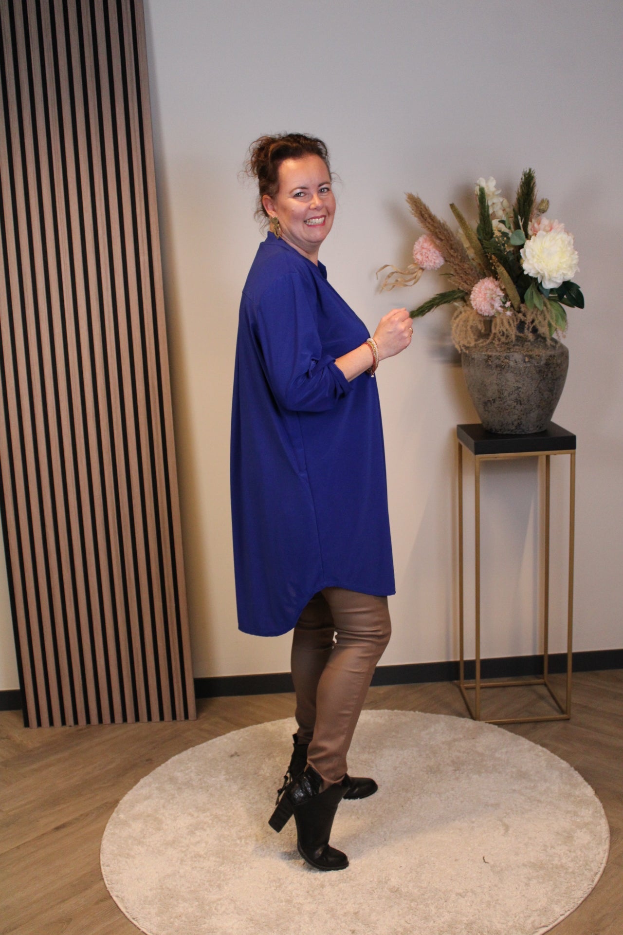 Dora | Bluse schwarz Langarm 52 bis 58