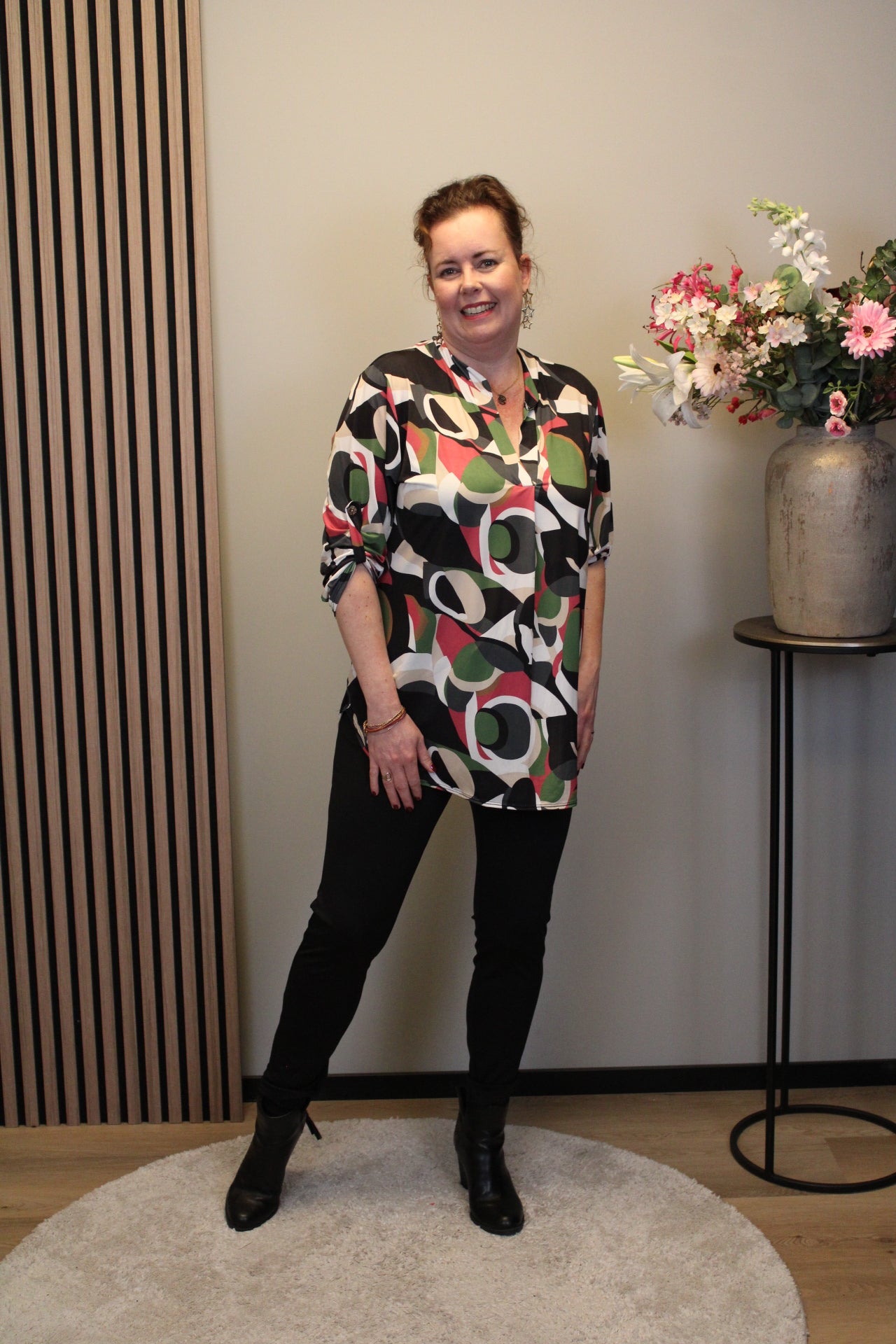 Dora | Bluse schwarz Langarm 38 bis 48