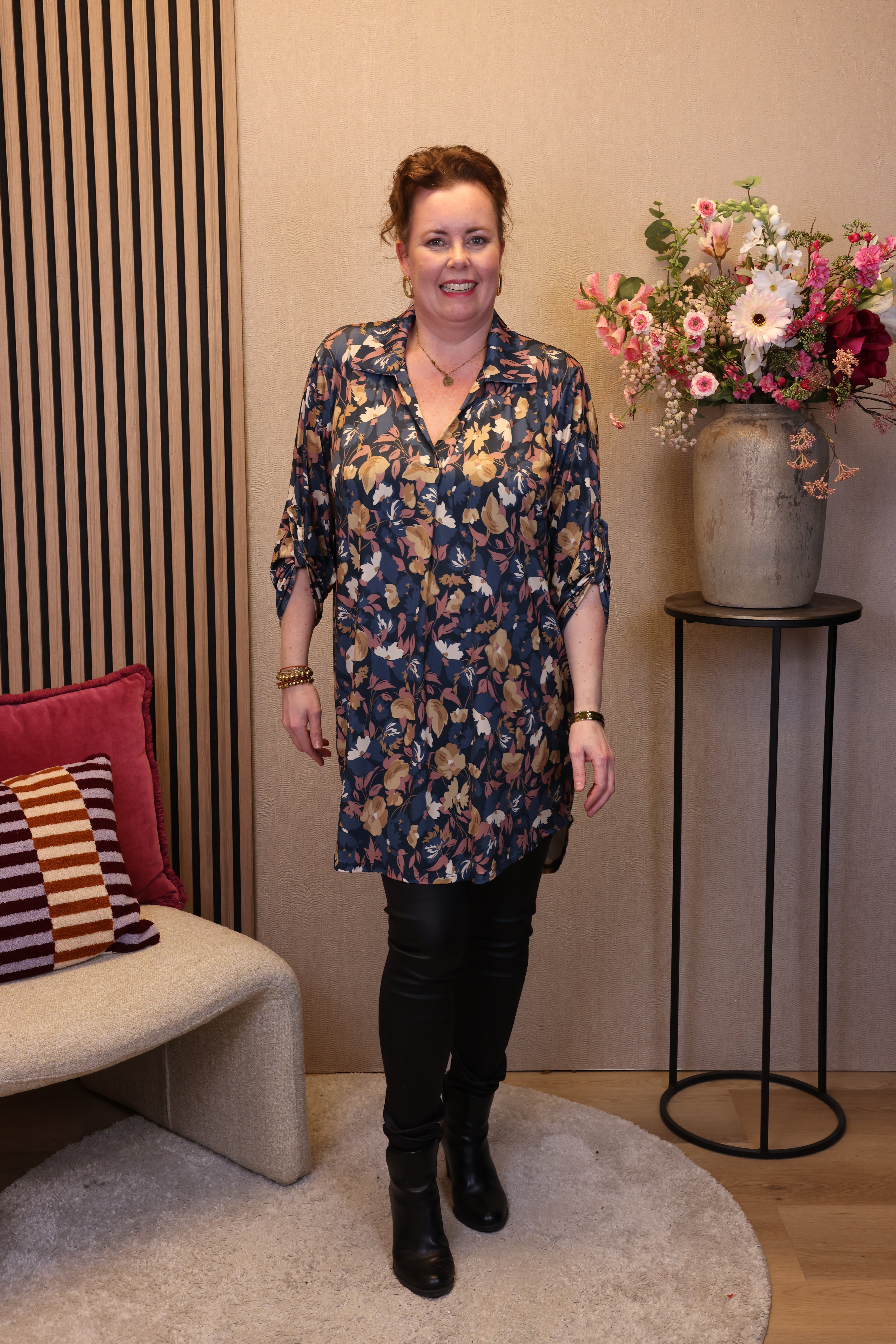 Dora | Bluse schwarz Langarm 52 bis 58