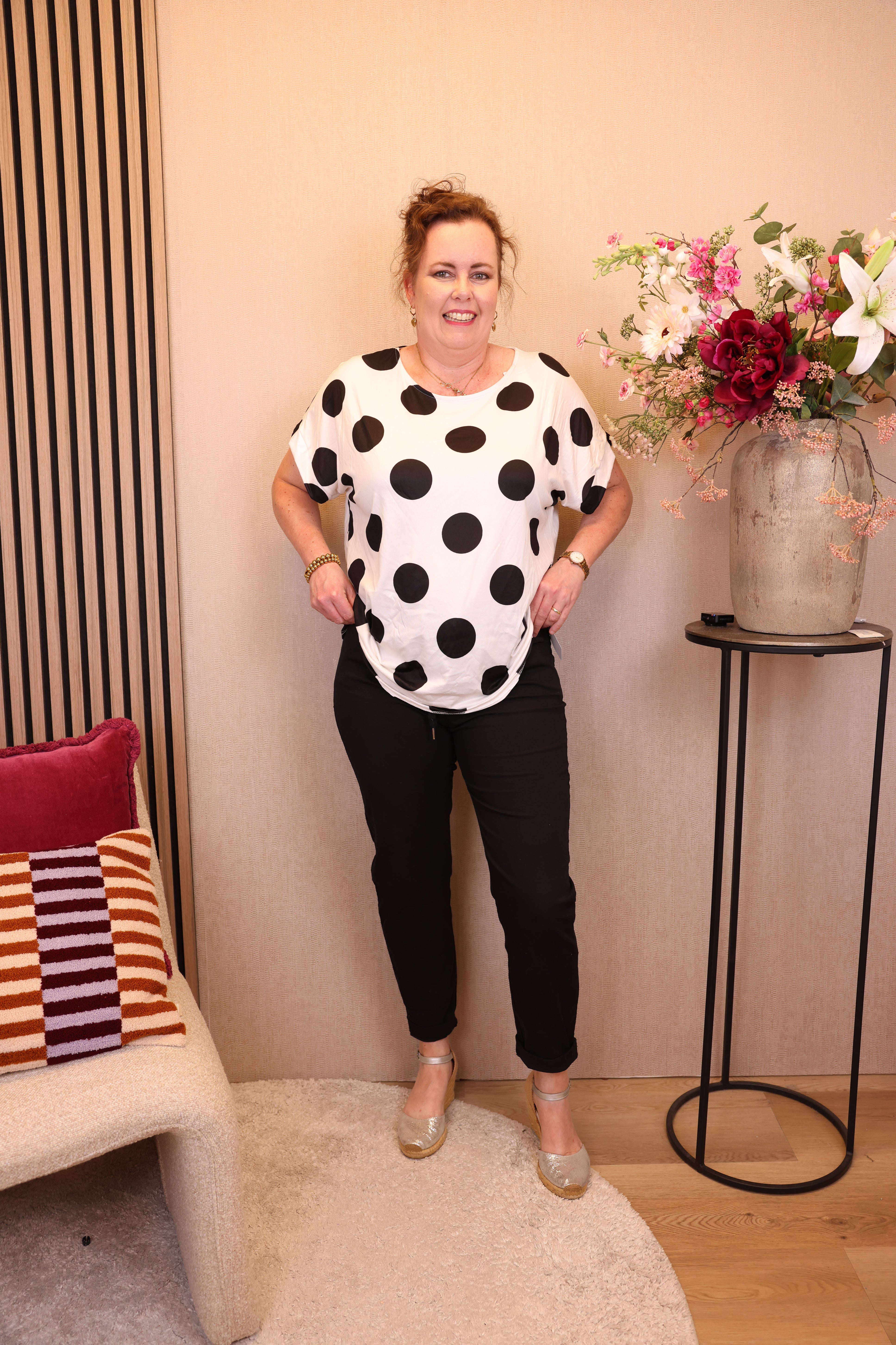 Dora | Bluse schwarz Langarm 52 bis 58