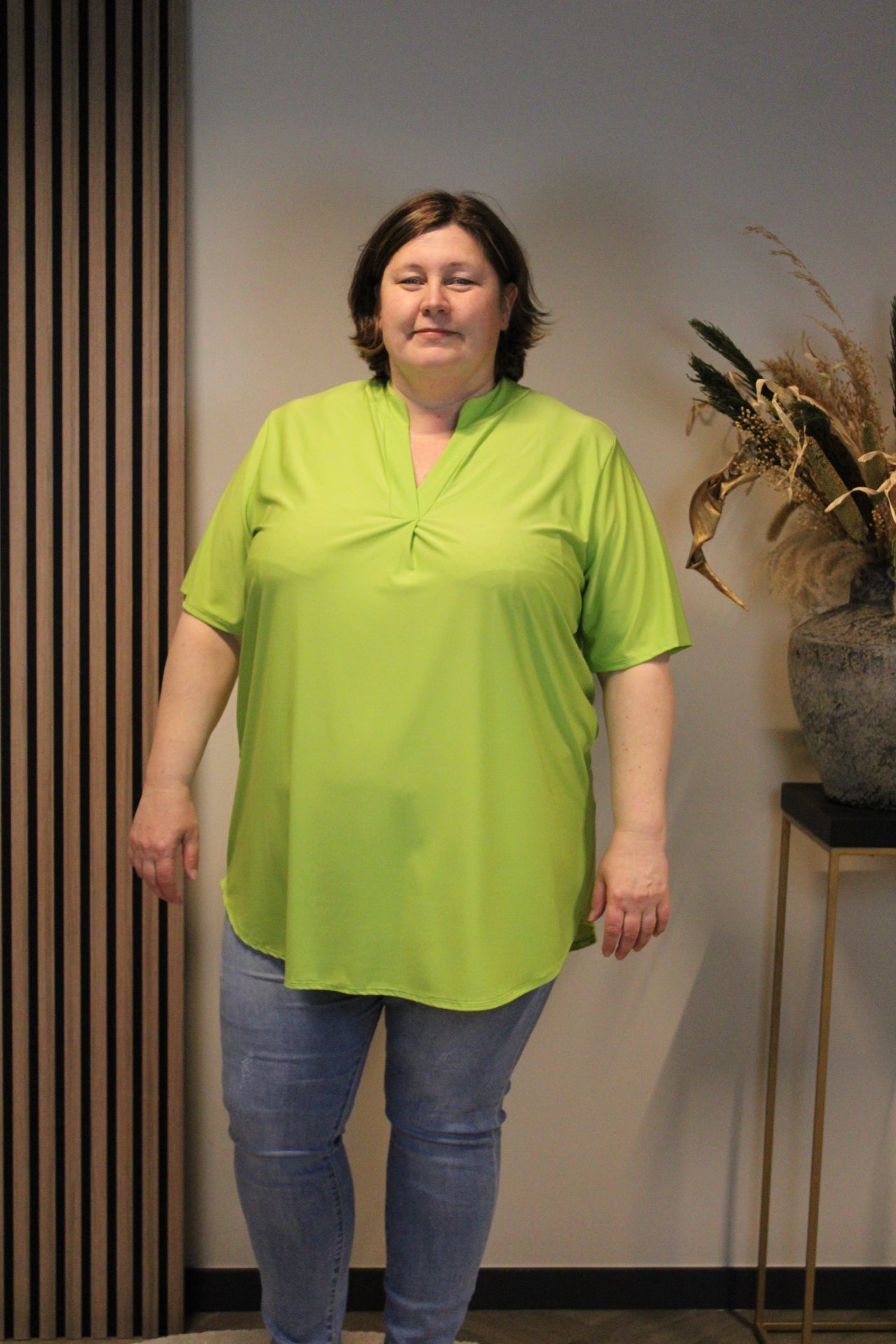 Juna | Bluse grün Kurzarm 52 bis 58