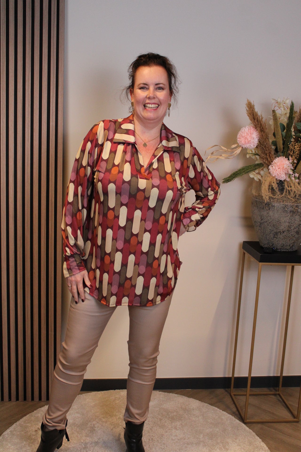 Verona | Bluse mit Kragen blau 48 bis 52