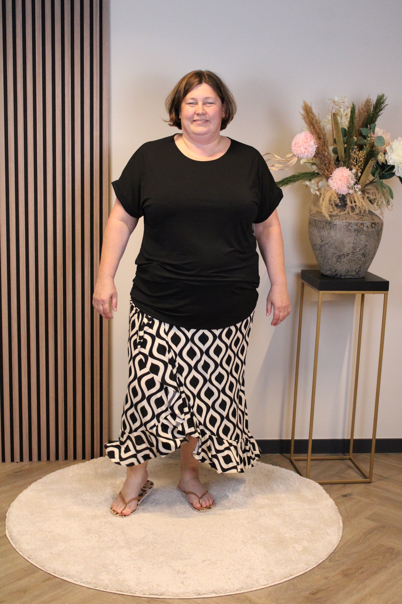 Dora | Bluse schwarz Langarm 52 bis 58