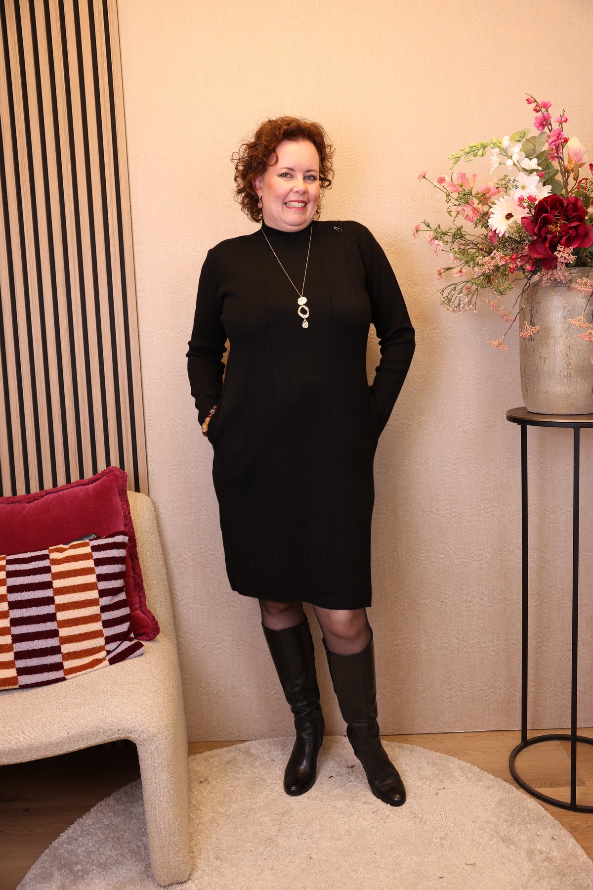Dora | Bluse schwarz Langarm 52 bis 58