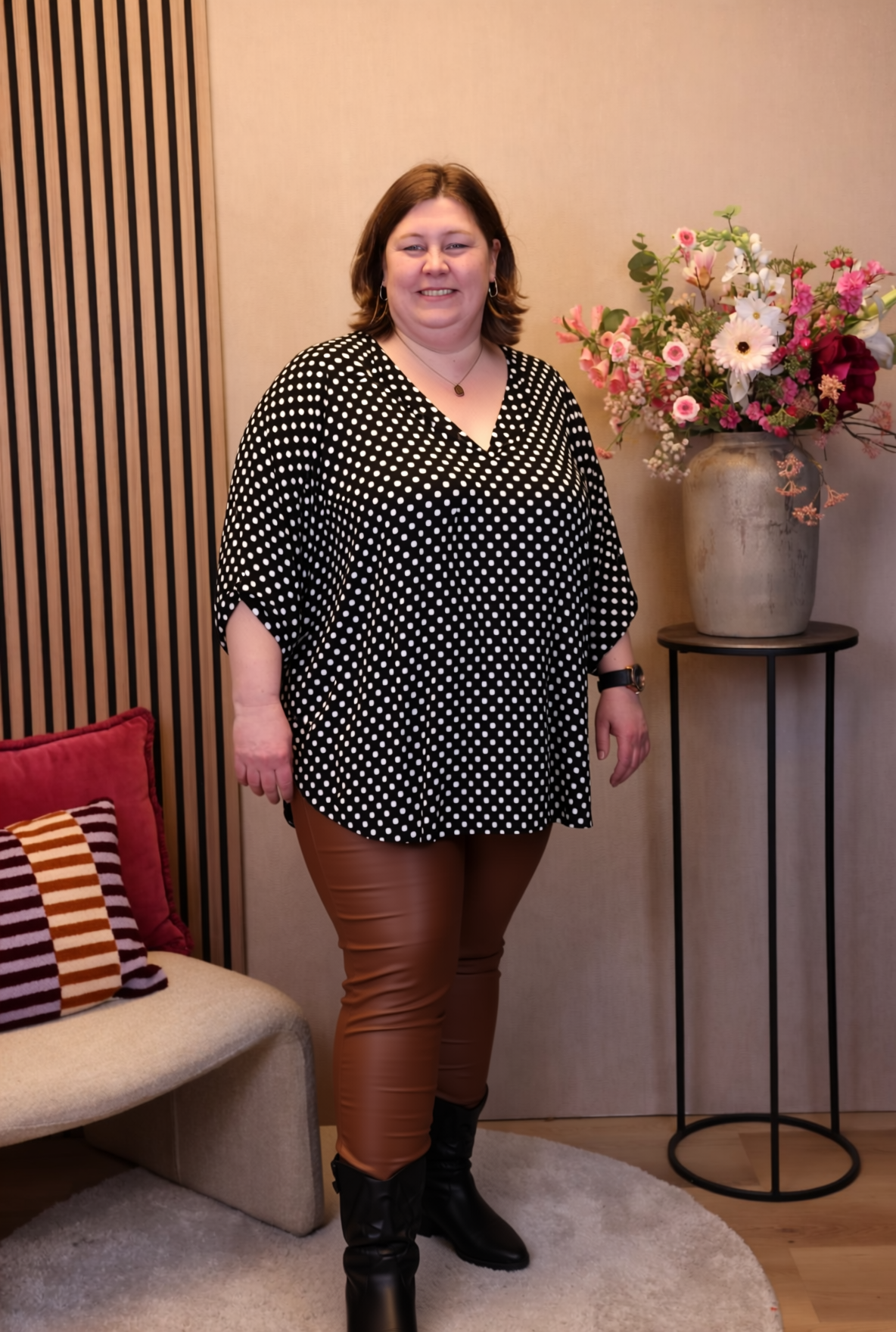 Dora | Bluse schwarz Langarm 52 bis 58