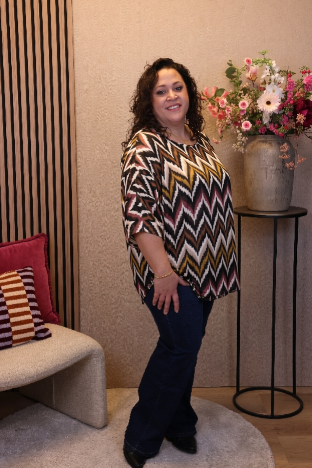 Dora | Bluse schwarz Langarm 52 bis 58