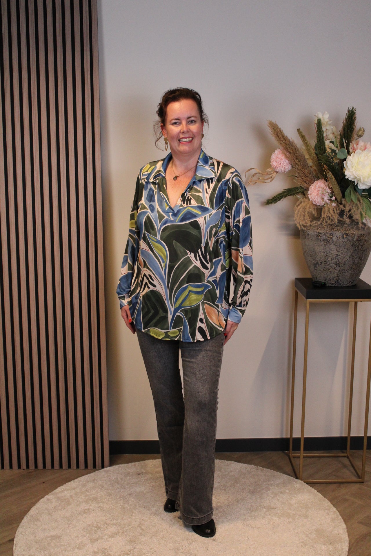 Dora | Bluse schwarz Langarm 52 bis 58