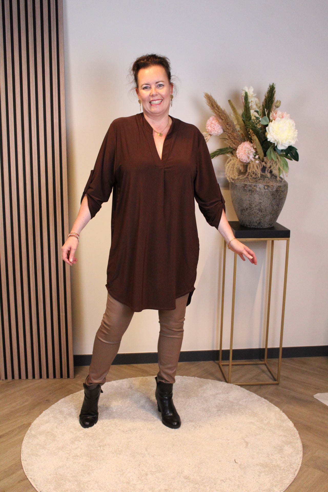 Dora | Bluse schwarz Langarm 52 bis 58