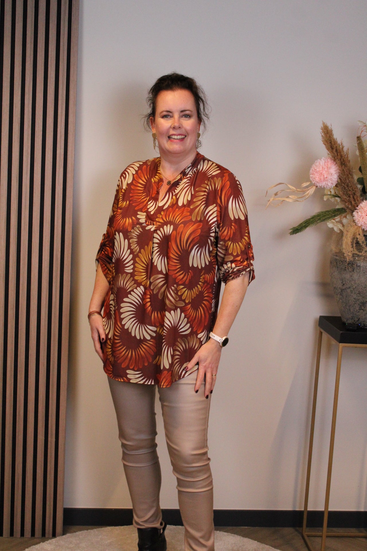 Dora | Bluse schwarz Langarm 52 bis 58