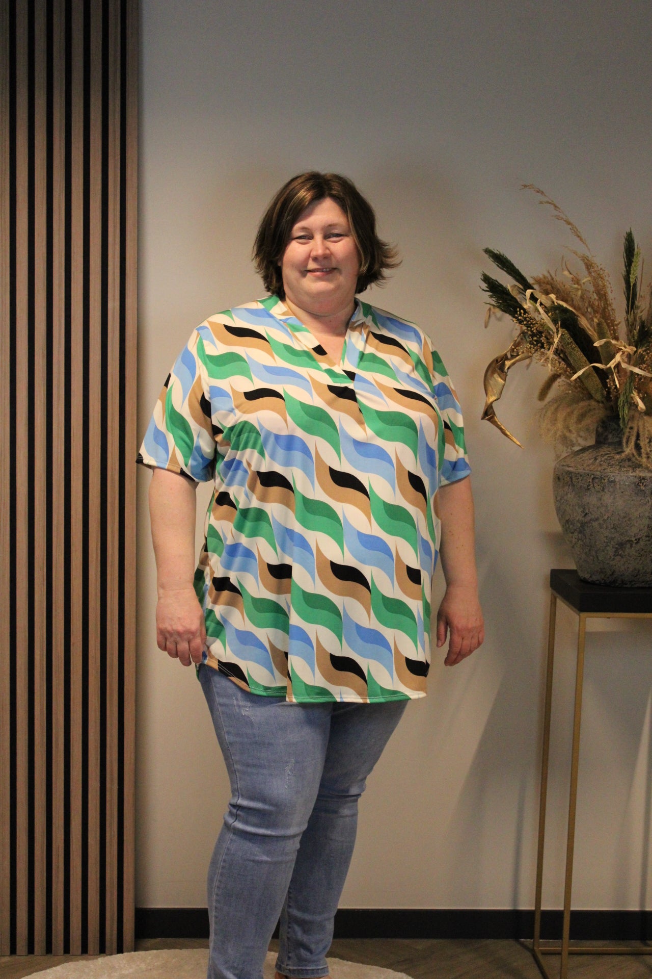 Dora | Bluse schwarz Langarm 52 bis 58