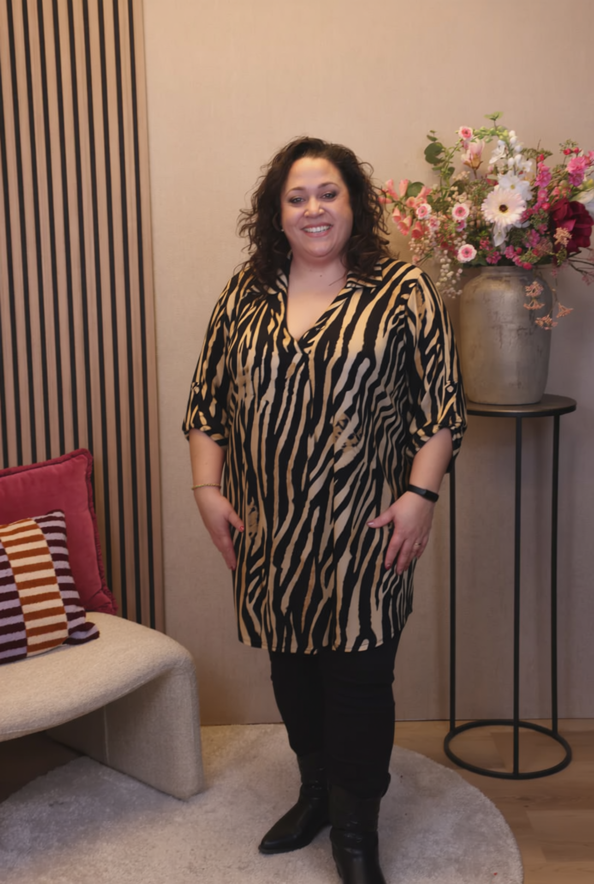 Dora | Bluse schwarz Langarm 52 bis 58
